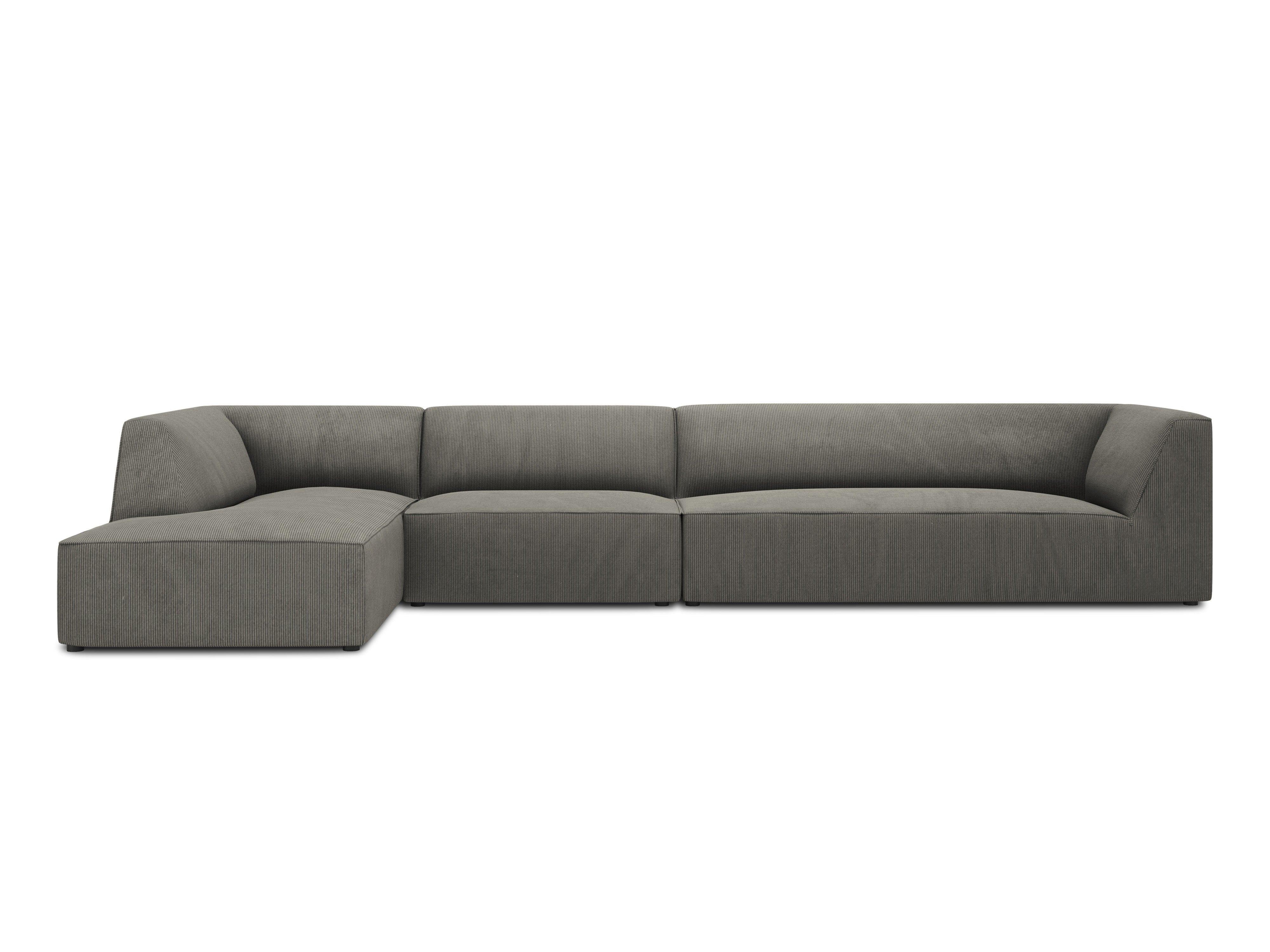 Narożnik sztruksowy 5-osobowy lewostronny RUBY jasnoszary Micadoni Eye on Design
