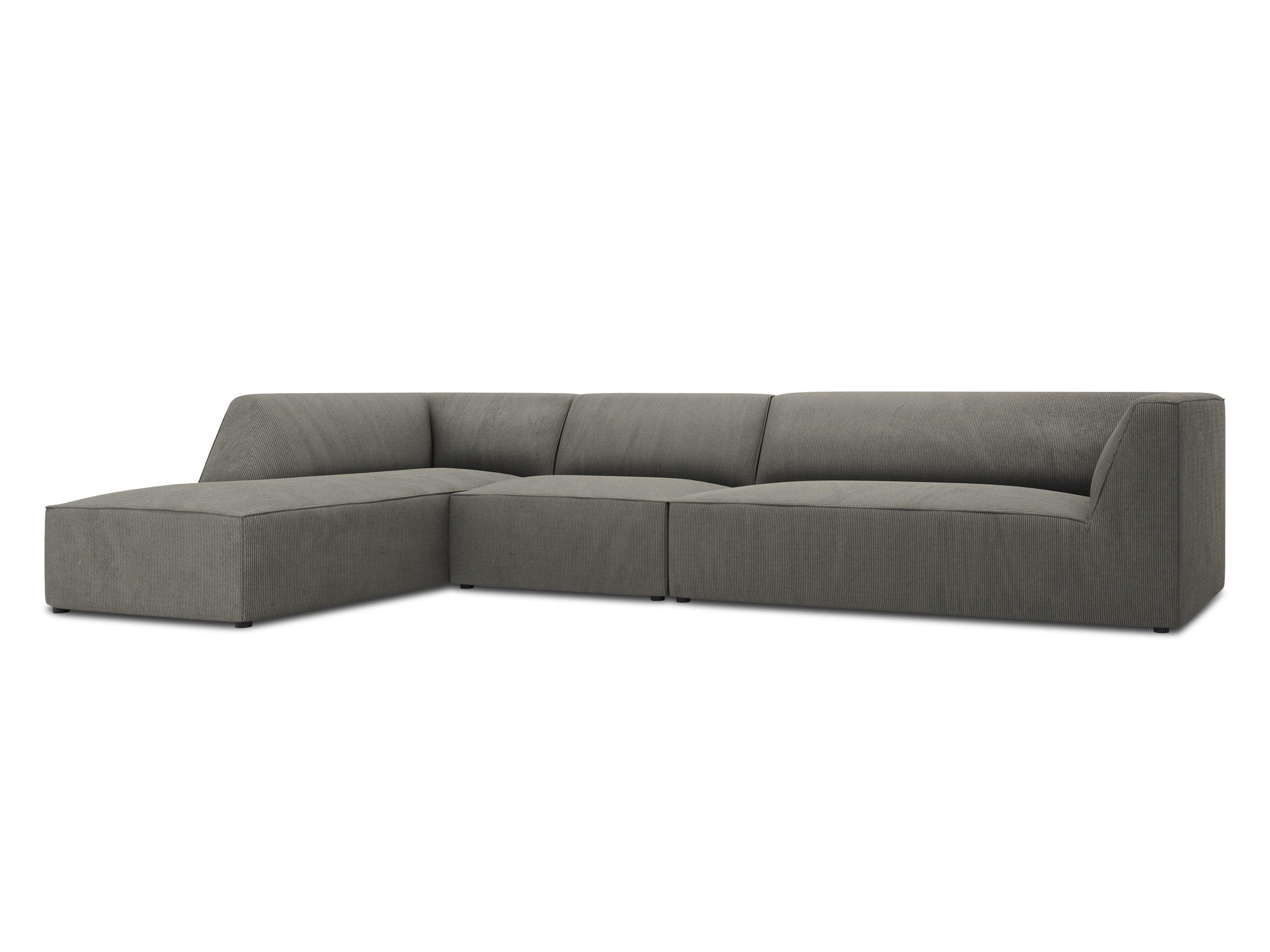 Narożnik sztruksowy 5-osobowy lewostronny RUBY jasnoszary Micadoni Eye on Design