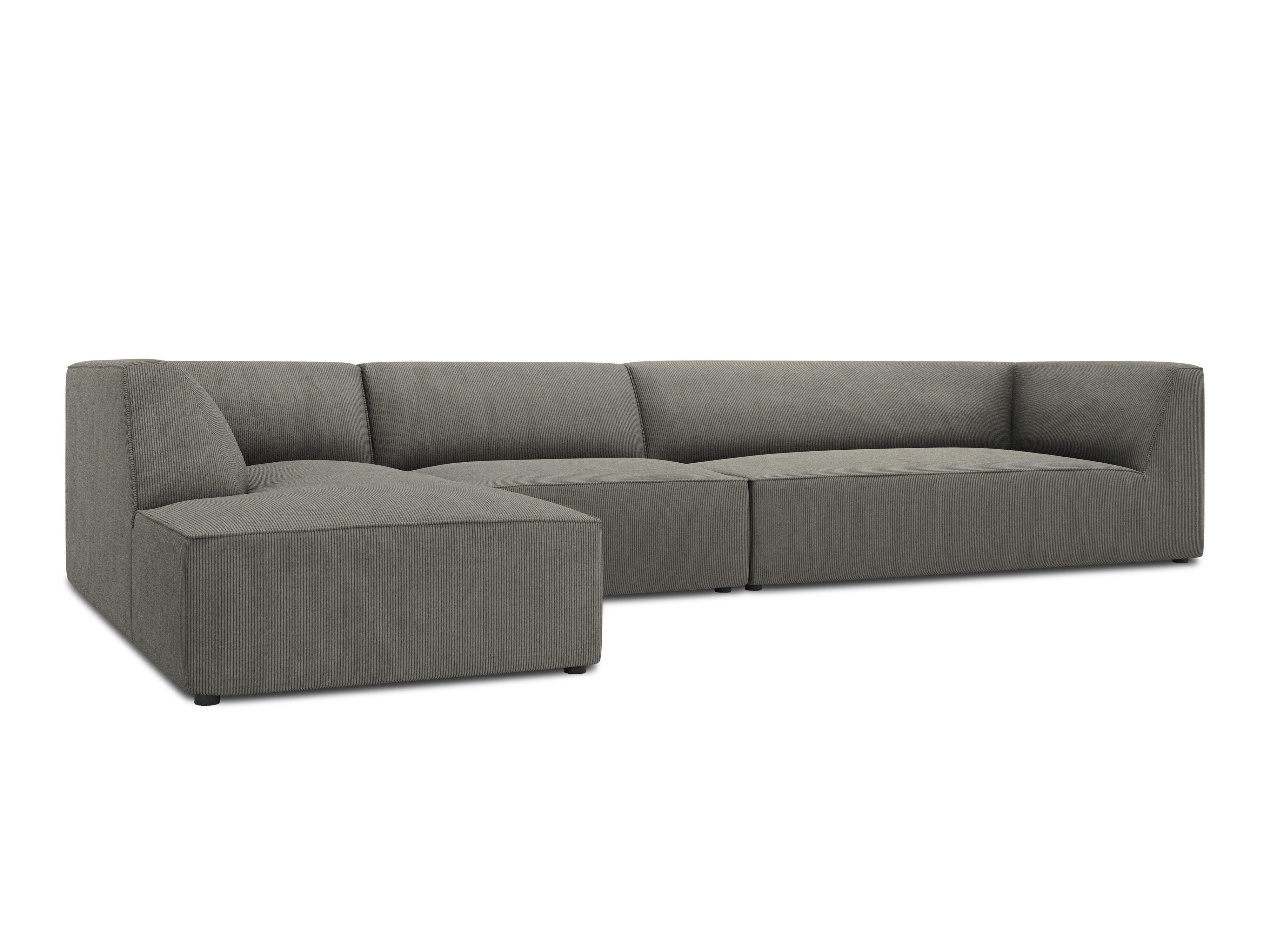 Narożnik sztruksowy 5-osobowy lewostronny RUBY jasnoszary Micadoni Eye on Design