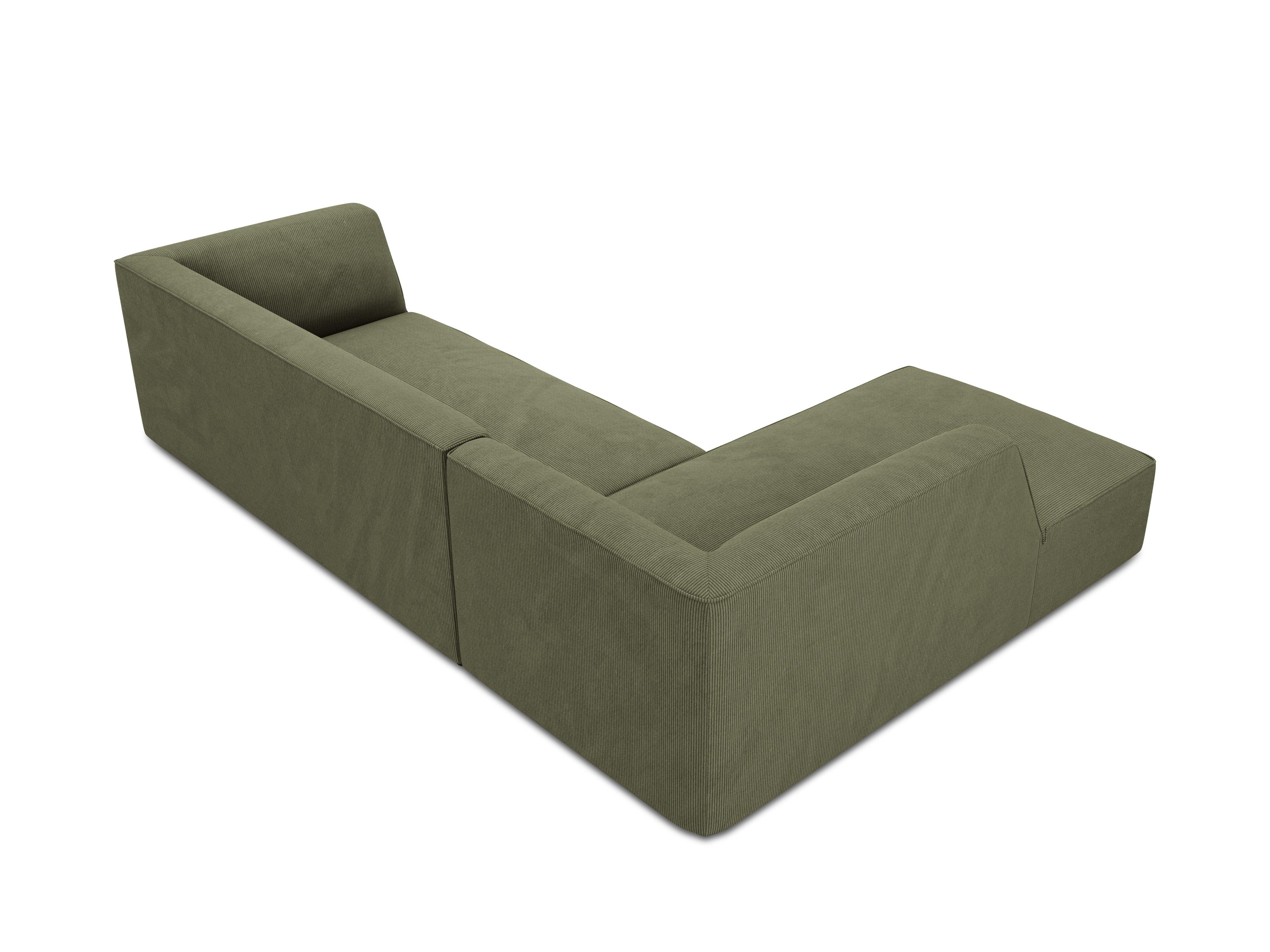 Narożnik sztruksowy 4-osobowy lewostronny RUBY zielony Micadoni Eye on Design