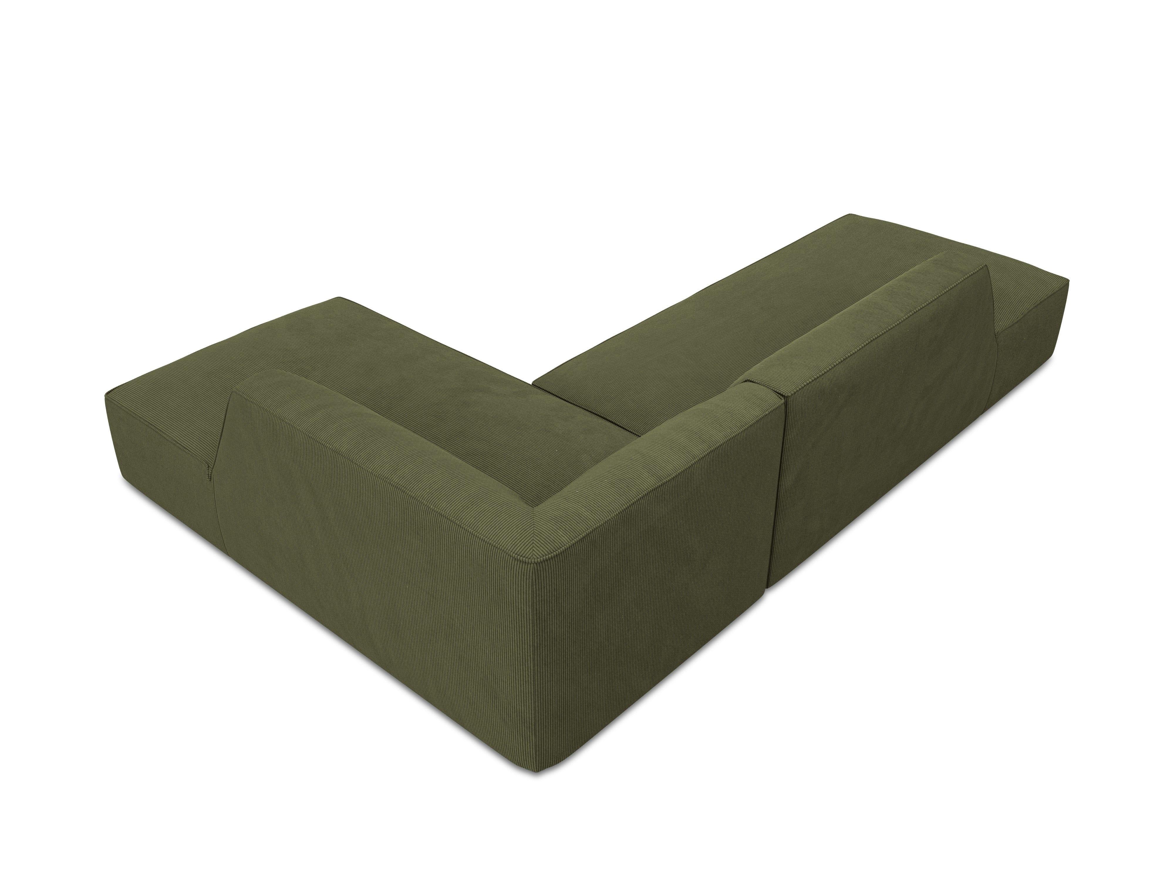 Sofa narożna sztruksowa prawostronny RUBY zielony Micadoni Eye on Design