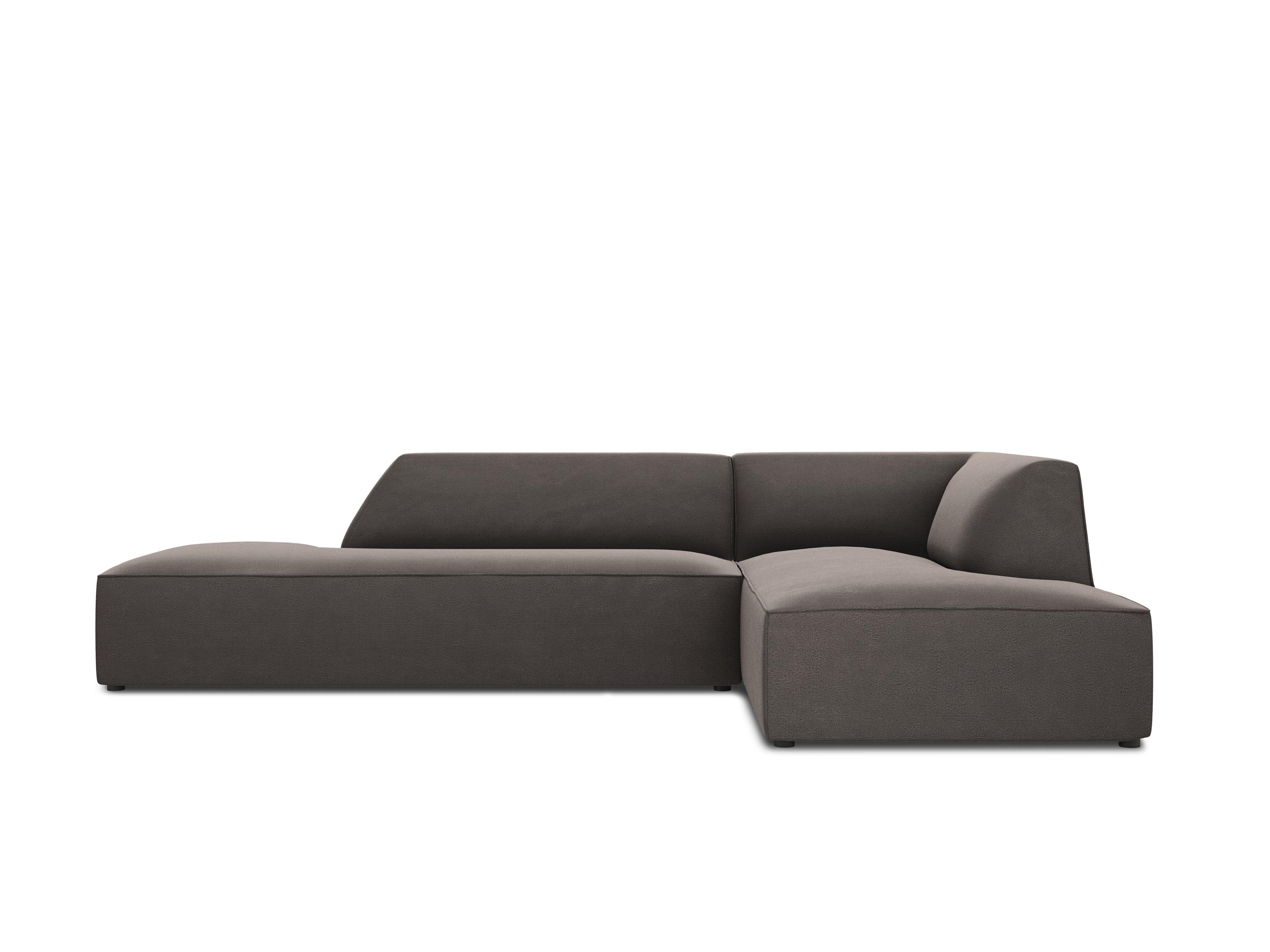 Sofa narożna aksamitna prawostronna RUBY ciemnoszary – Micadoni