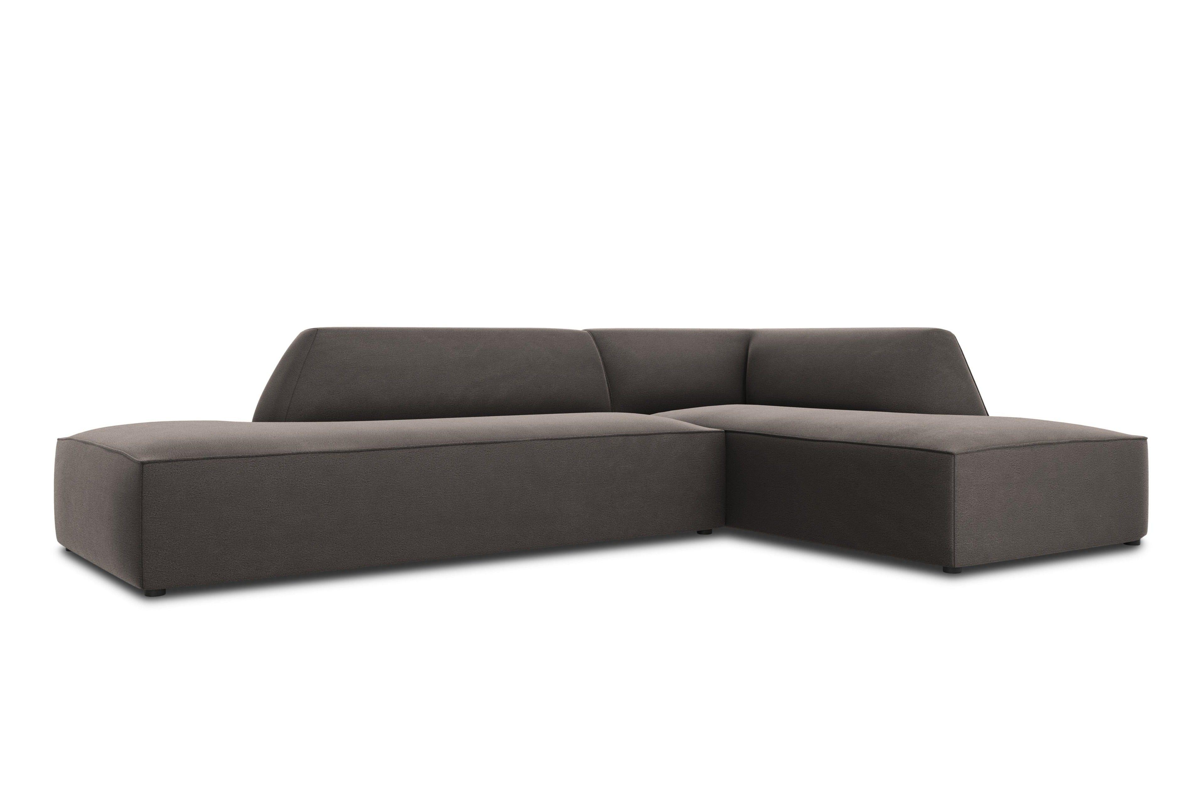 Sofa narożna aksamitna prawostronna RUBY ciemnoszary – Micadoni