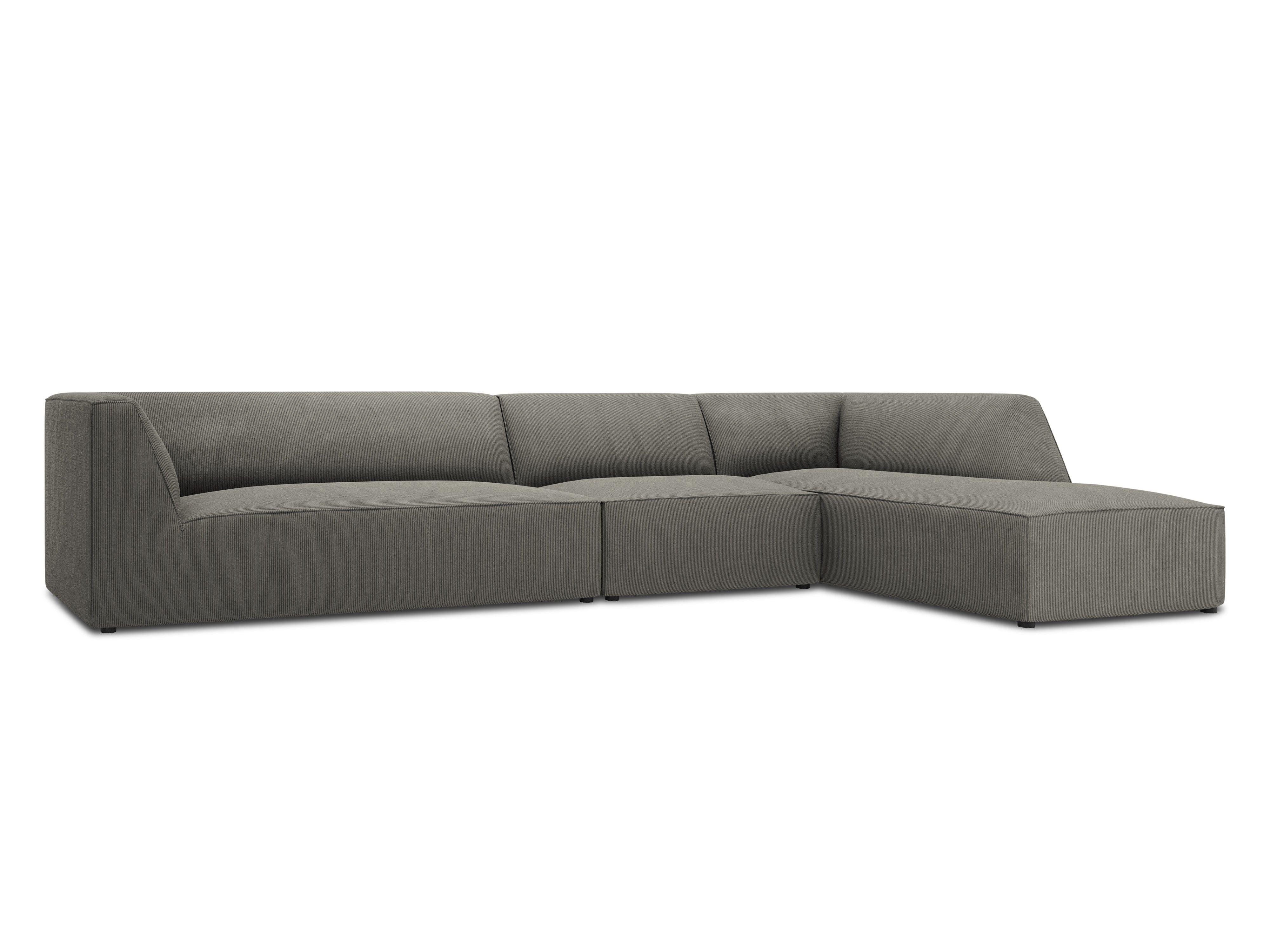 Narożnik sztruksowy 5-osobowy prawostronny RUBY jasnoszary Micadoni Eye on Design