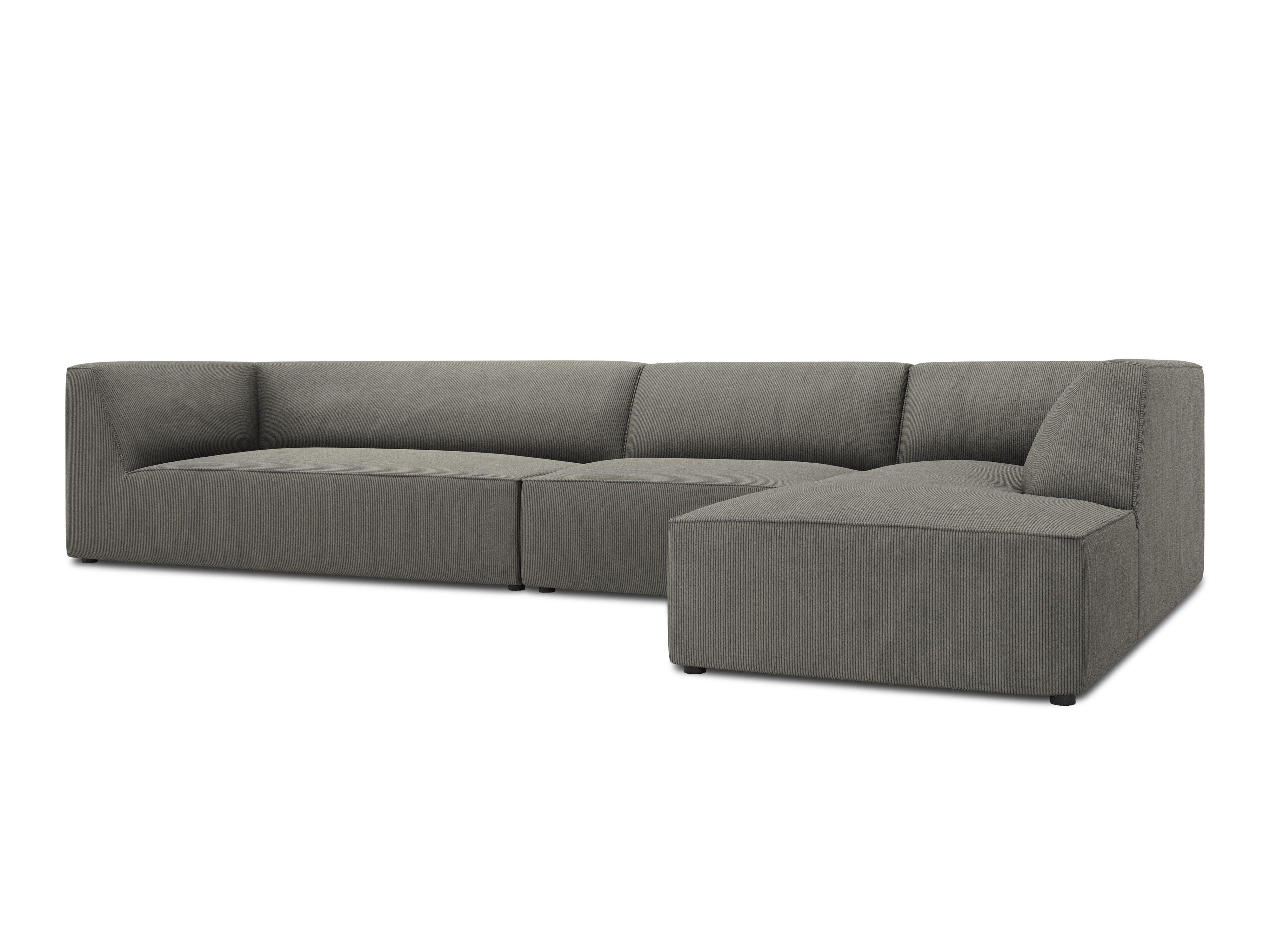 Narożnik sztruksowy 5-osobowy prawostronny RUBY jasnoszary Micadoni Eye on Design