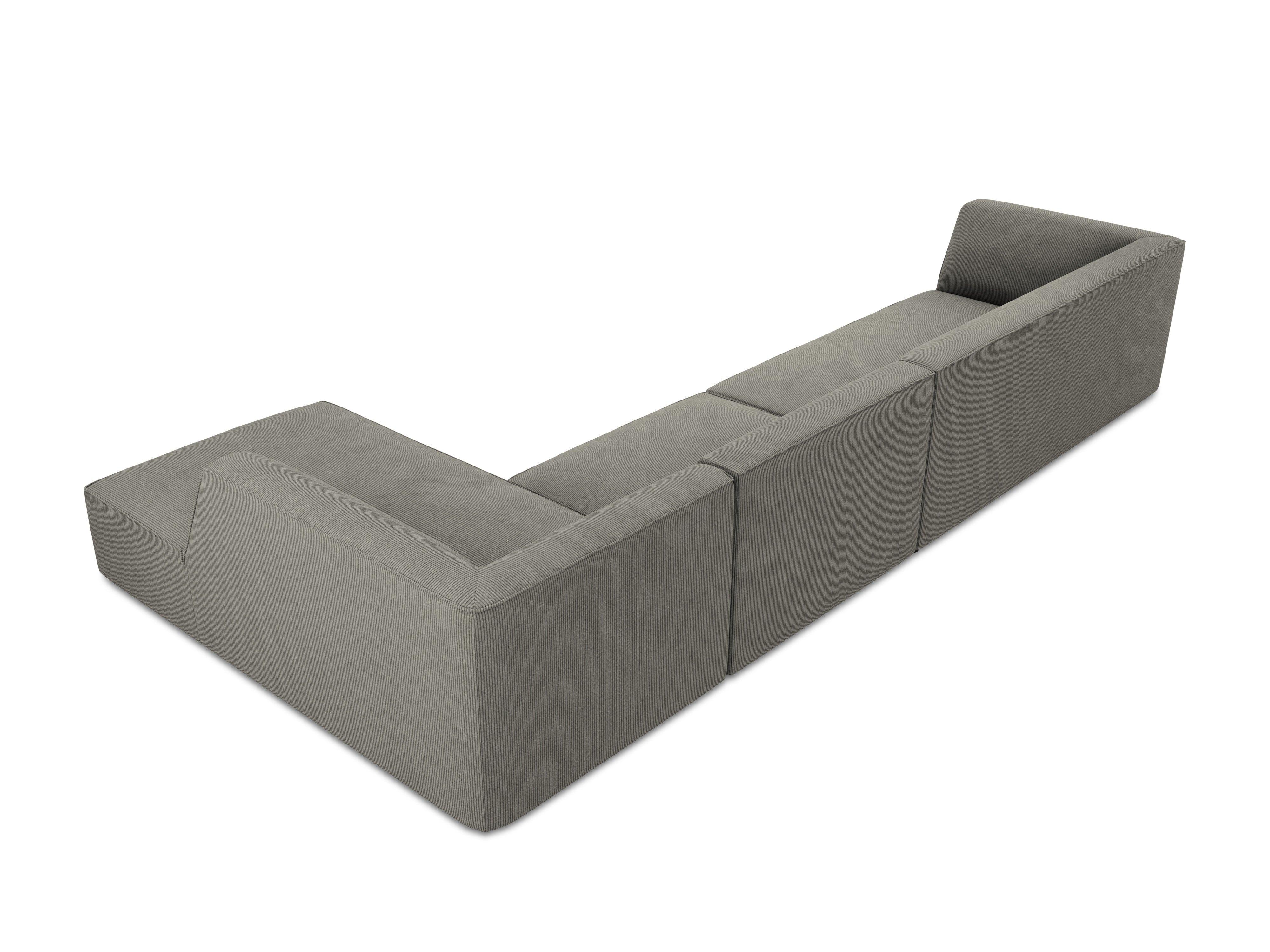 Narożnik sztruksowy 5-osobowy prawostronny RUBY jasnoszary Micadoni Eye on Design
