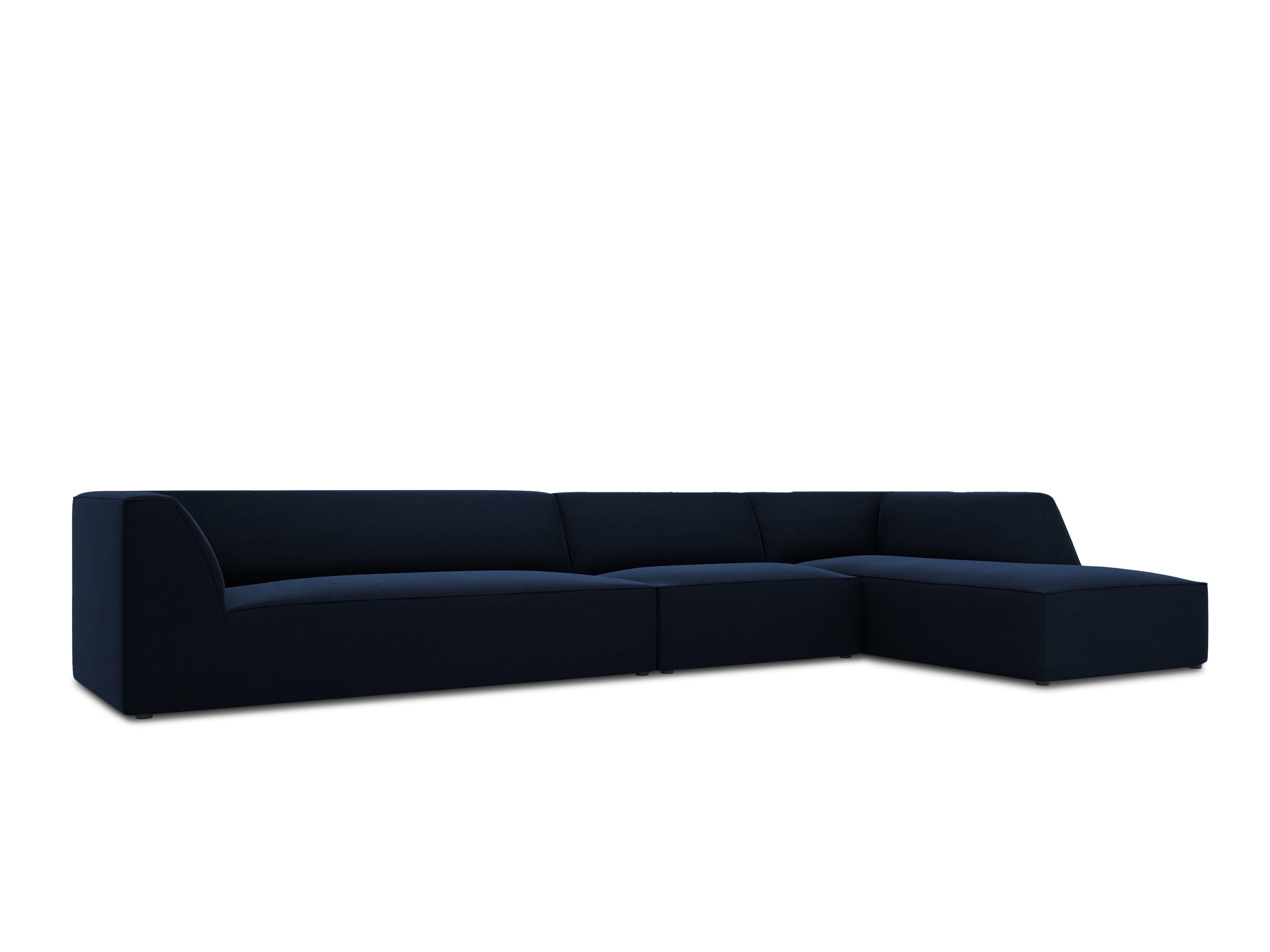 Narożnik aksamitny 5-osobowy prawostronny RUBY granat królewski Micadoni Eye on Design