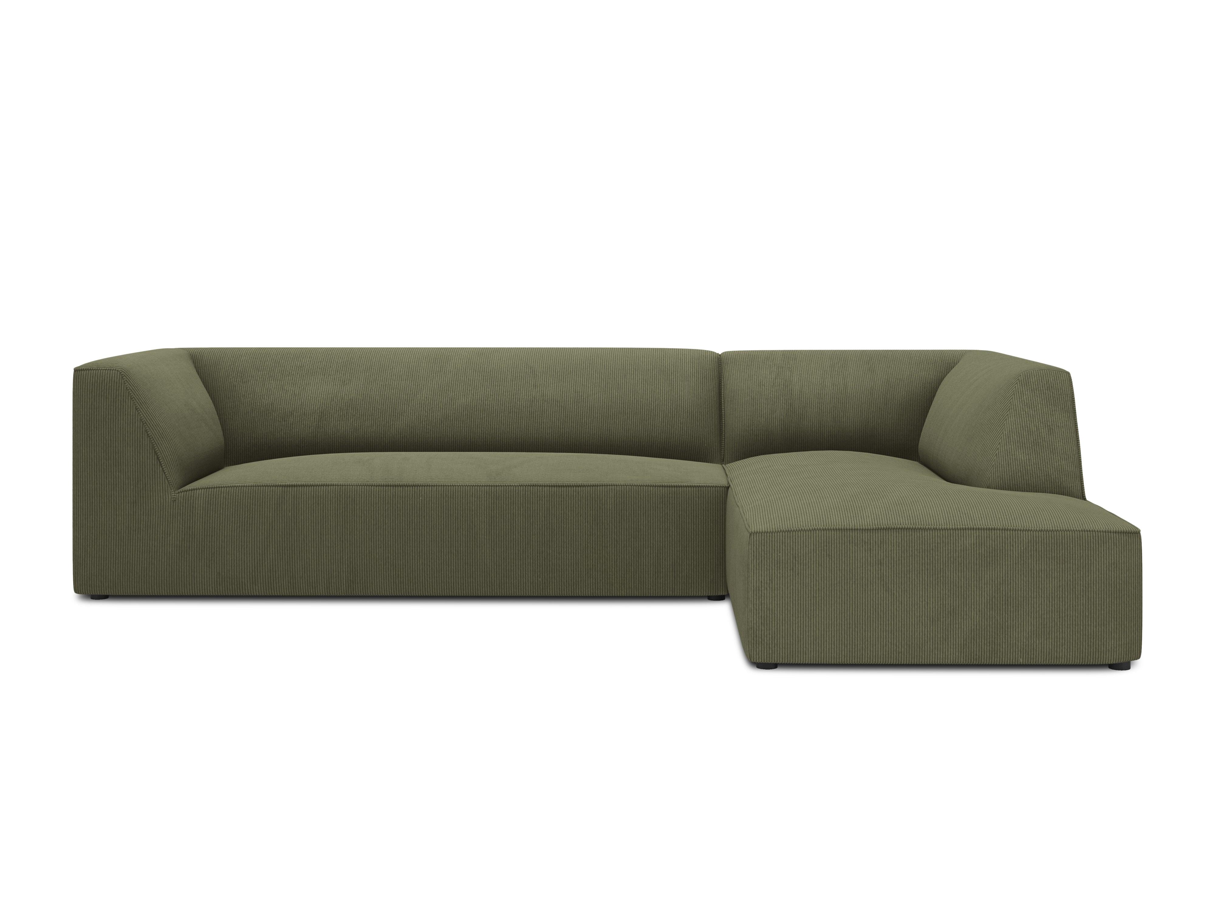 Narożnik sztruksowy 4-osobowy prawostronny RUBY zielony Micadoni Eye on Design