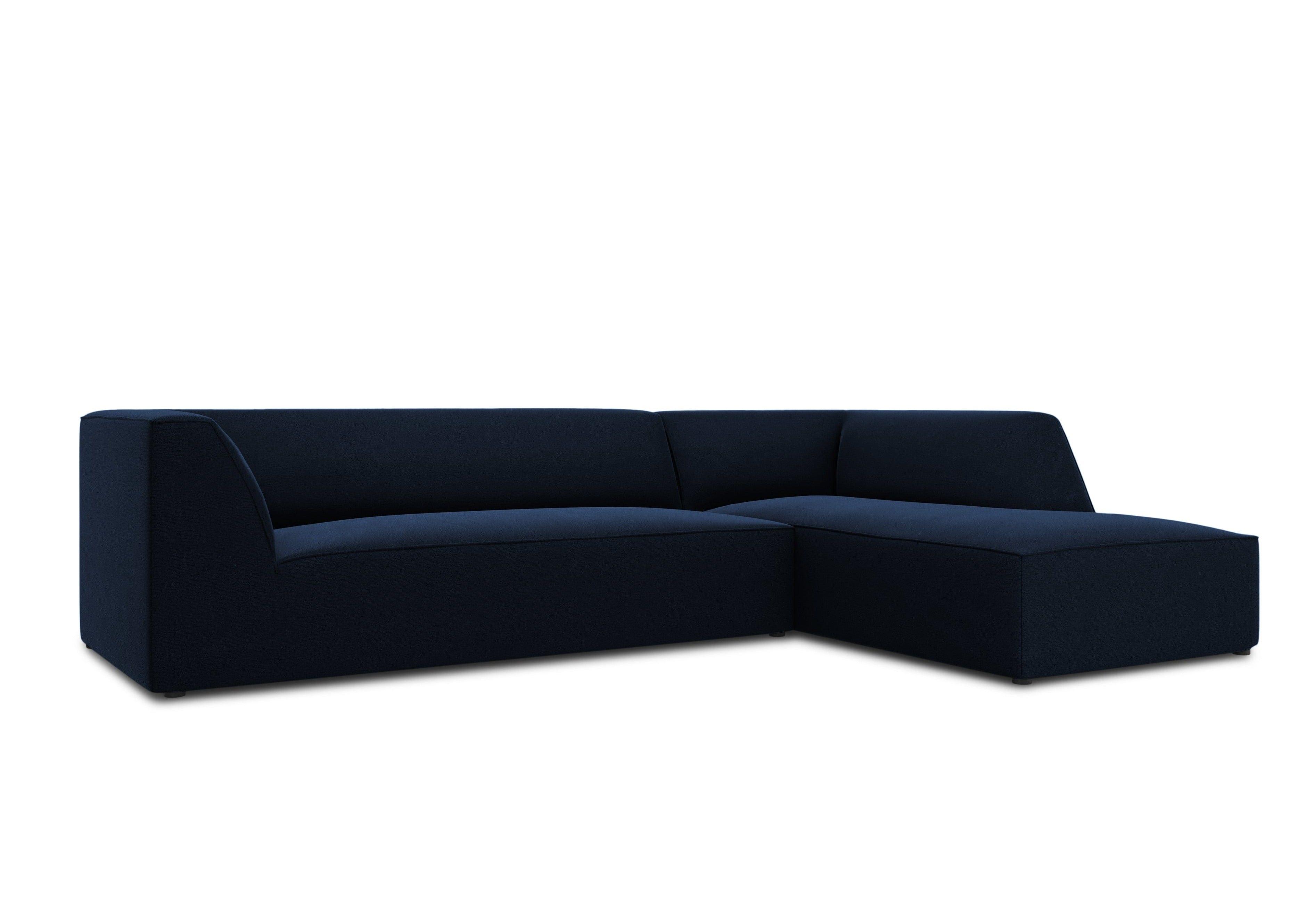 Narożnik aksamitny 4-osobowy prawostronny RUBY granat królewski Micadoni Eye on Design