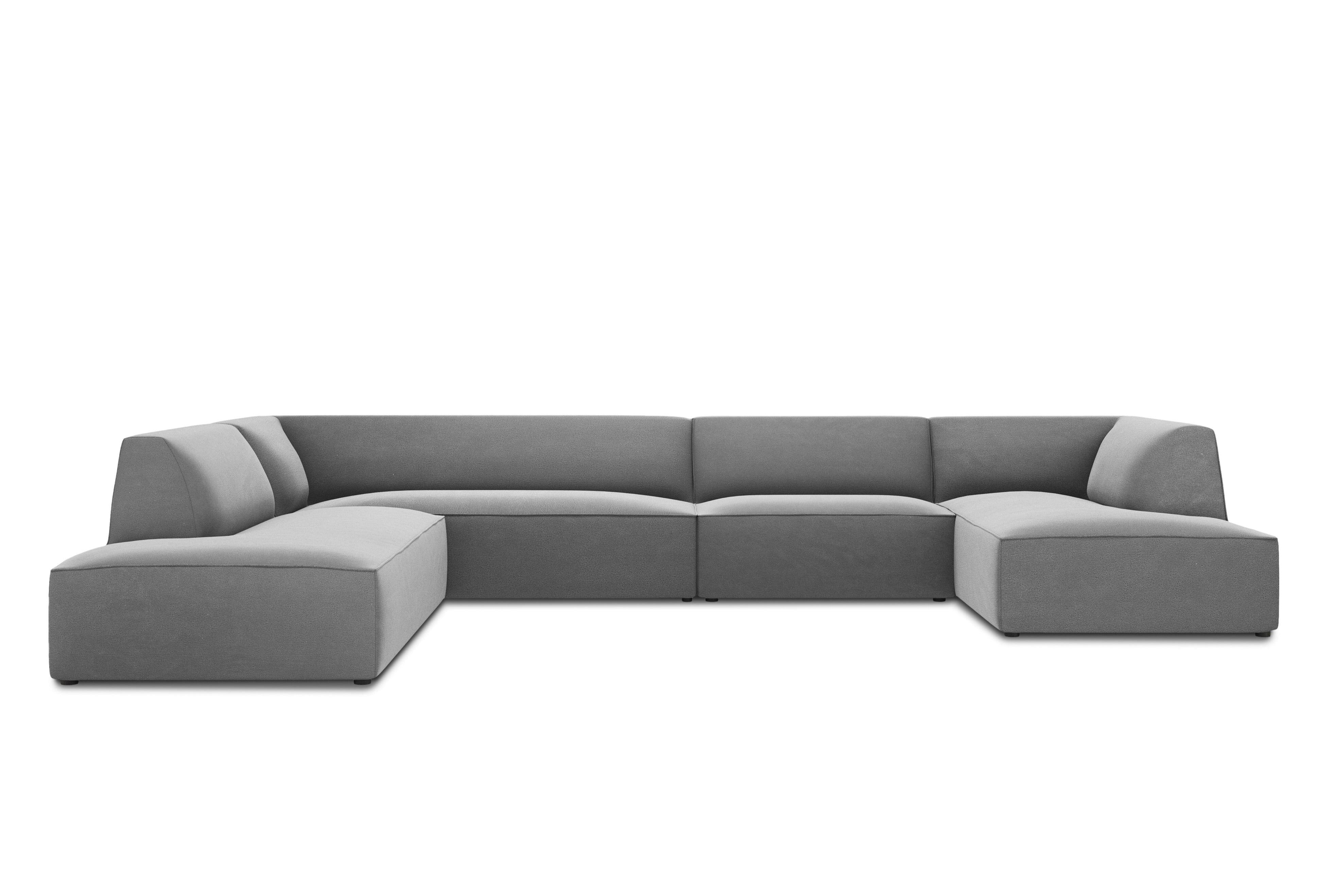 Narożnik w kształcie U aksamitny lewostronny RUBY szary Micadoni Eye on Design