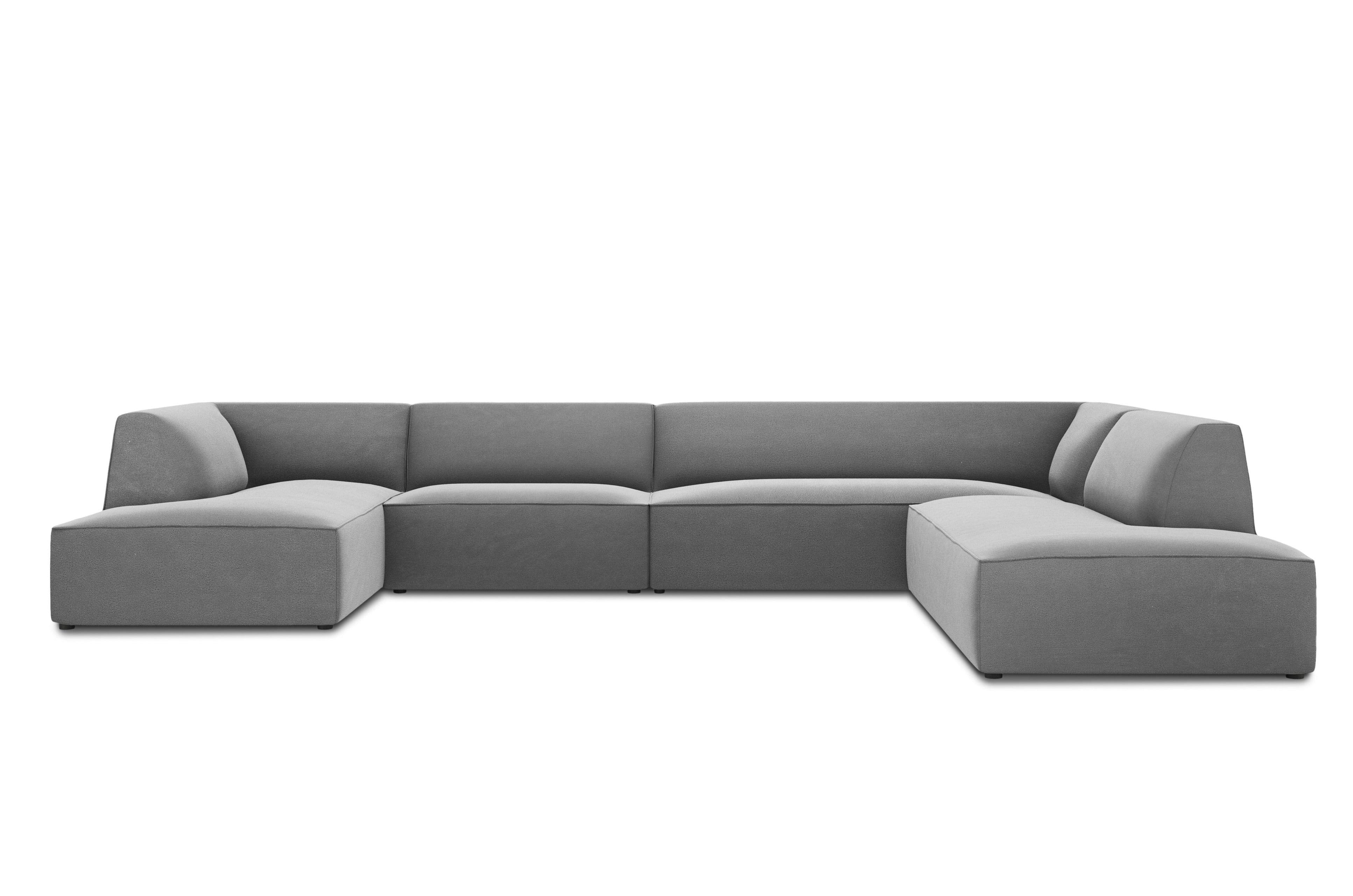 Narożnik w kształcie U aksamitny prawostronny RUBY szary Micadoni Eye on Design