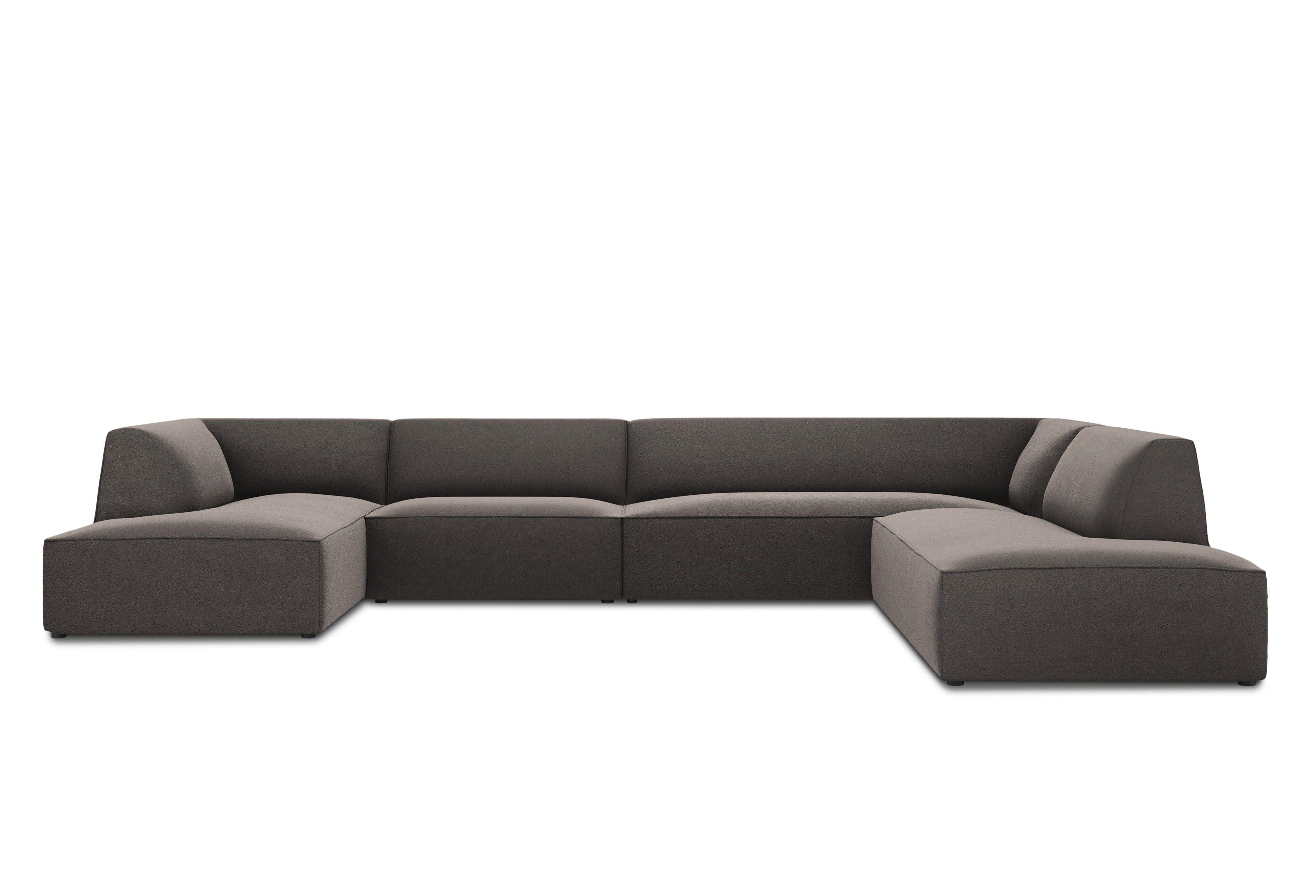 Narożnik w kształcie U aksamitny prawostronny RUBY ciemnoszary Micadoni Eye on Design