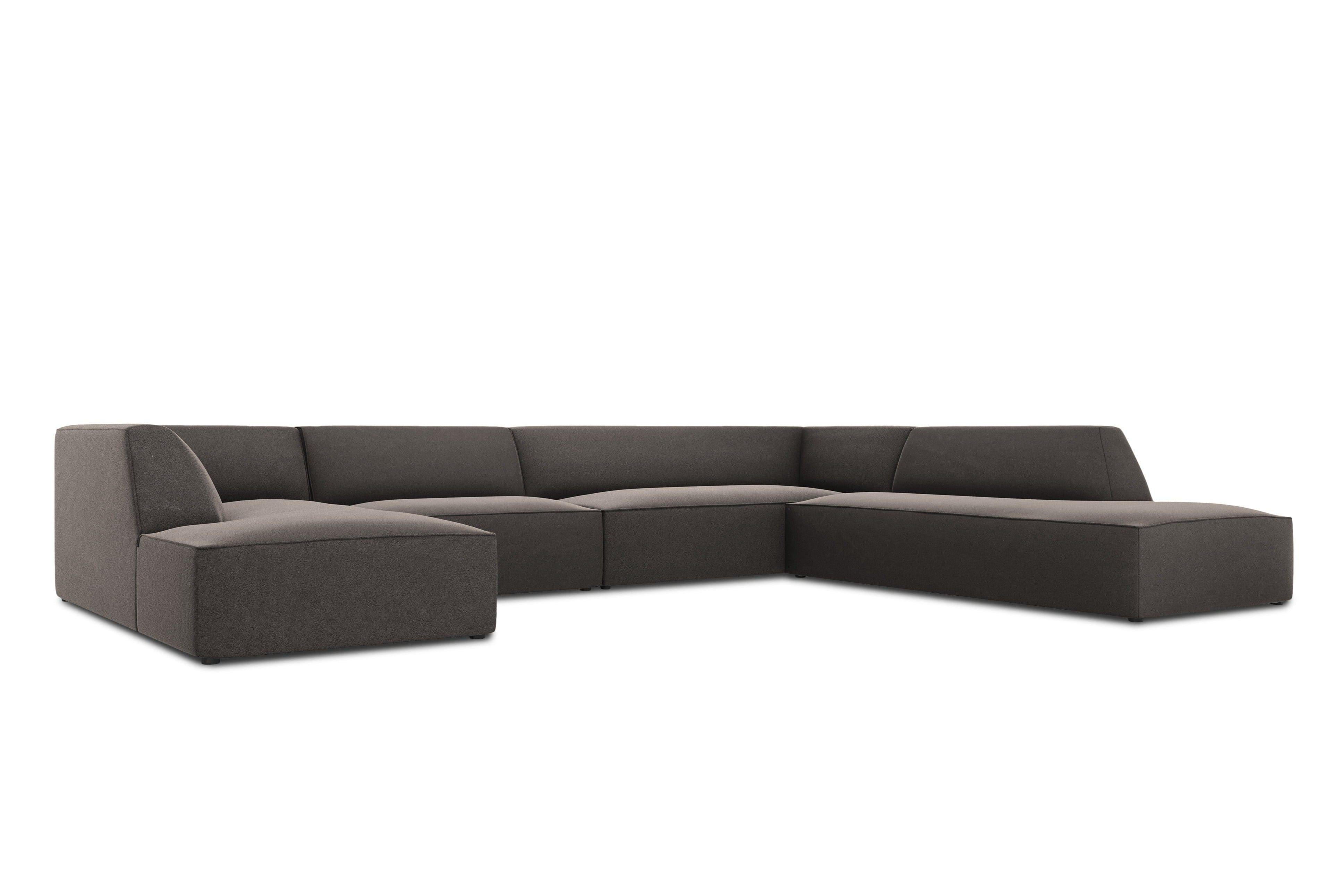 Narożnik w kształcie U aksamitny prawostronny RUBY ciemnoszary Micadoni Eye on Design