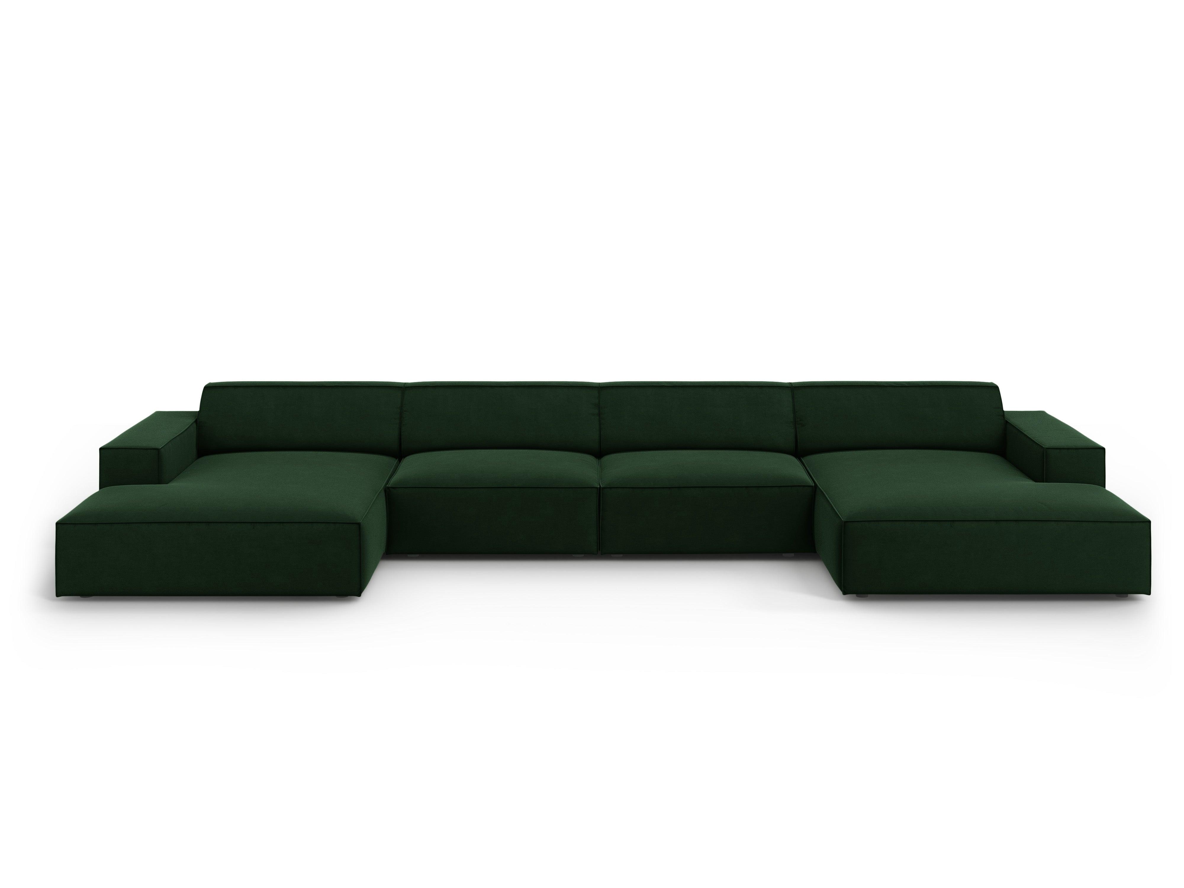Sofa panoramiczna aksamitna JODIE butelkowa zieleń Micadoni Eye on Design
