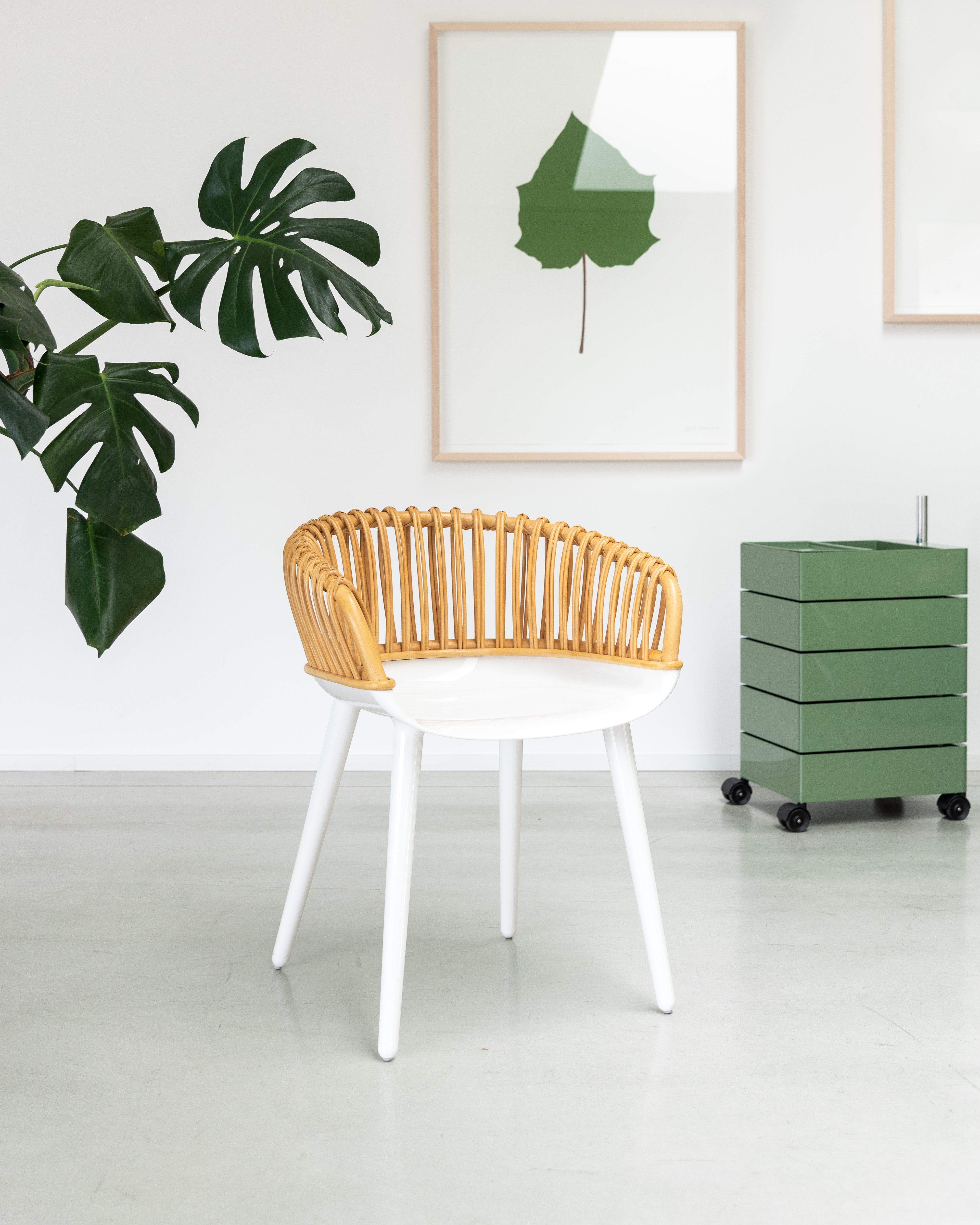 Krzesło CYBORG CLUB z plecionym oparciem biały Magis Eye on Design