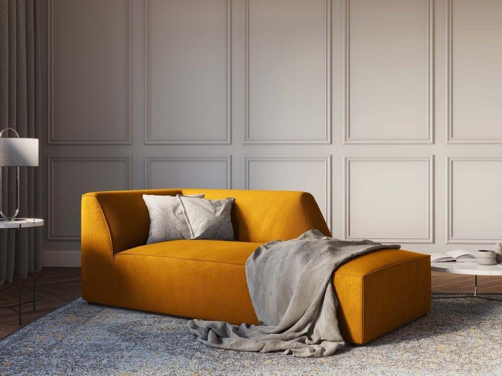 Szezlong sztruksowy prawostronny RUBY żółty Micadoni Eye on Design