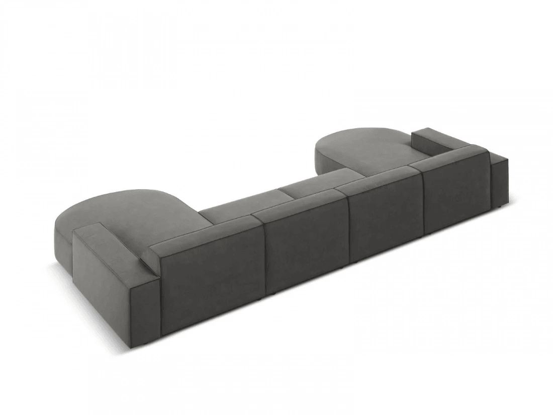 Sofa aksamitna panoramiczna okrągła JODIE jasnoszary Micadoni Eye on Design
