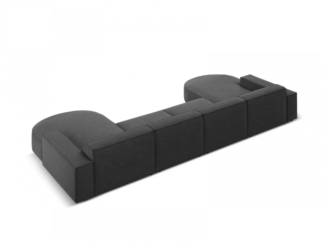 Sofa aksamitna panoramiczna okrągła JODIE ciemnoszary – Micadoni