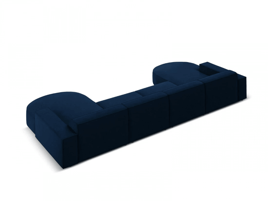 Sofa aksamitna panoramiczna okrągła JODIE granat królewski Micadoni Eye on Design