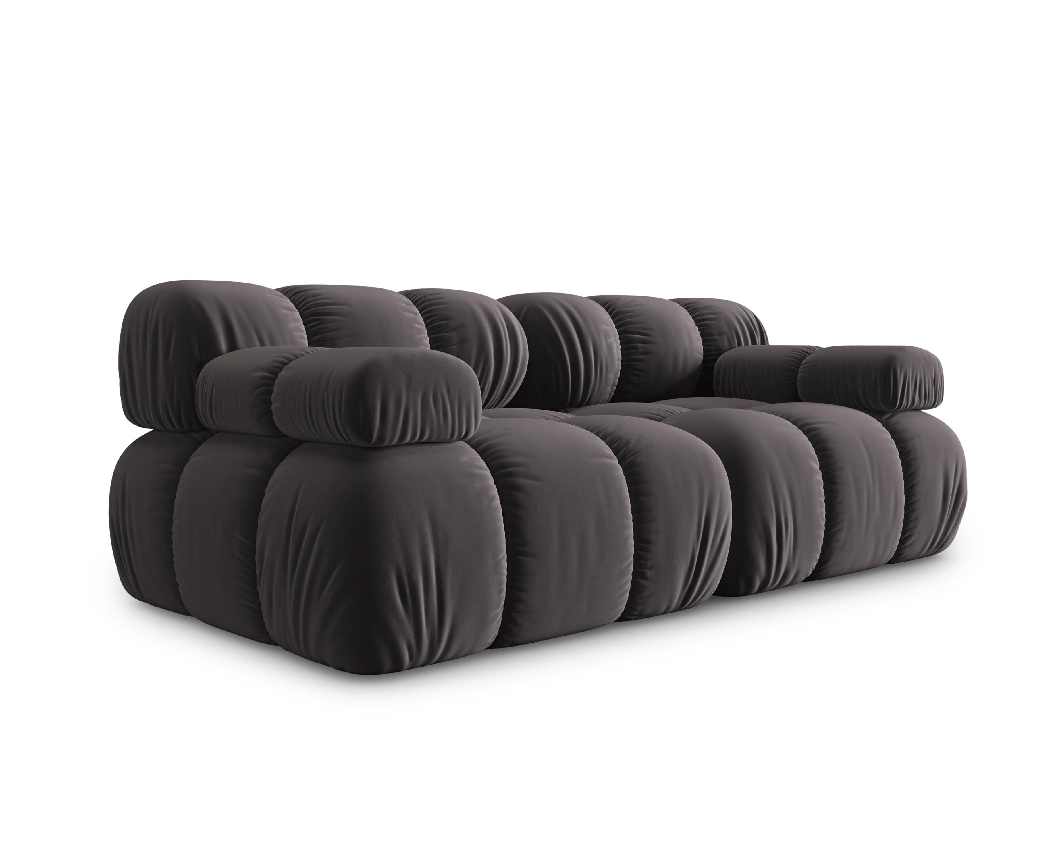 Sofa aksamitna 2-osobowa TROPEA ciemnoszary Milo Casa Eye on Design