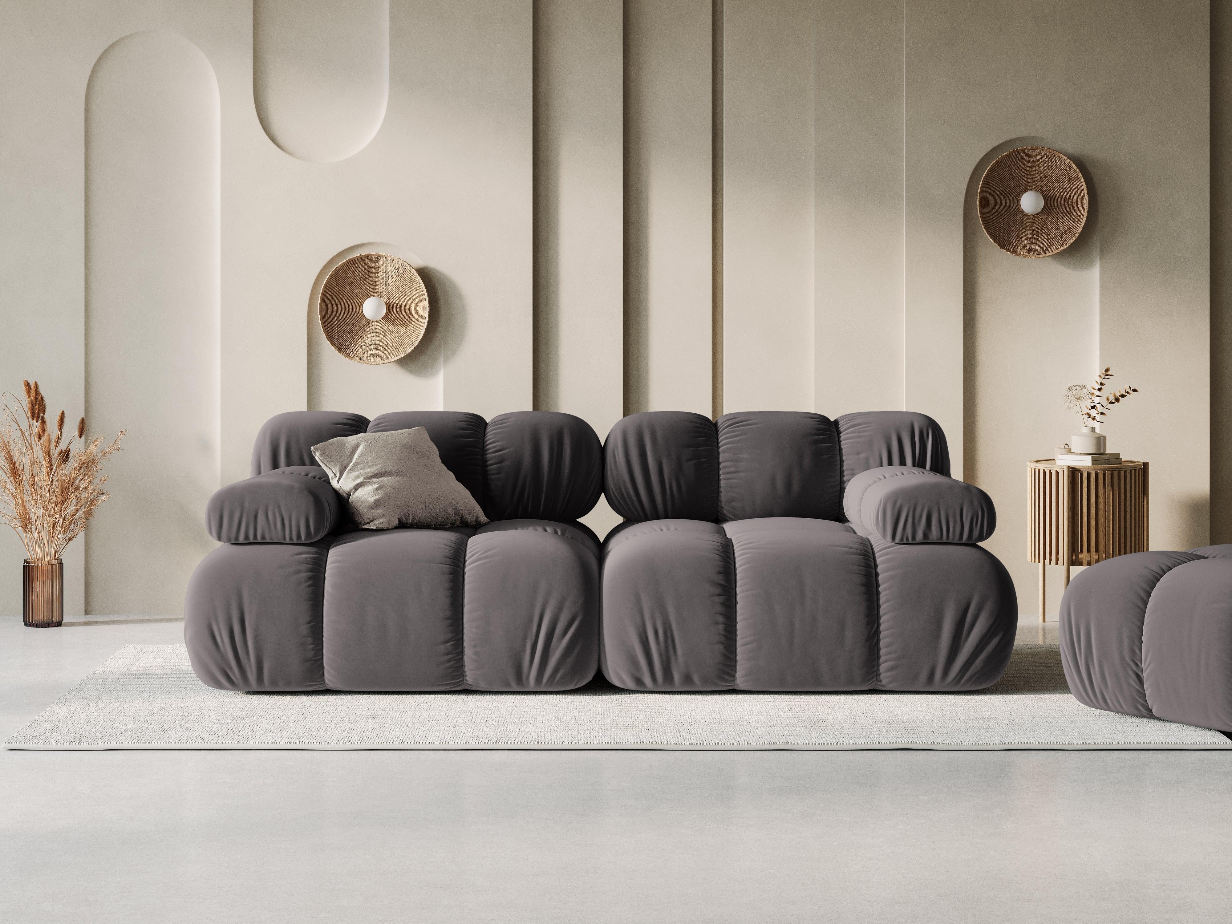 Sofa aksamitna 2-osobowa TROPEA ciemnoszary Milo Casa Eye on Design