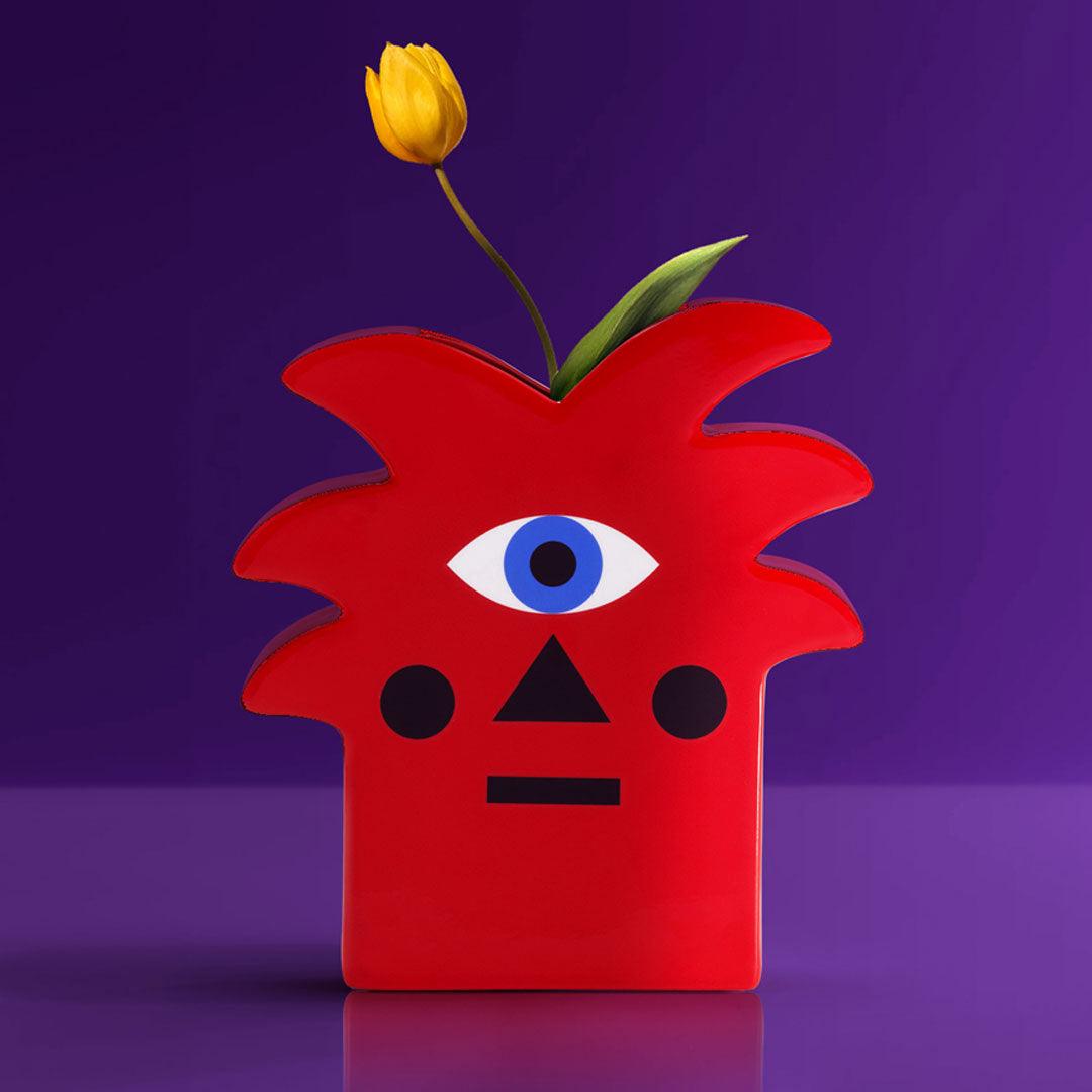 Wazon RED PALM czerwony Qeeboo Eye on Design