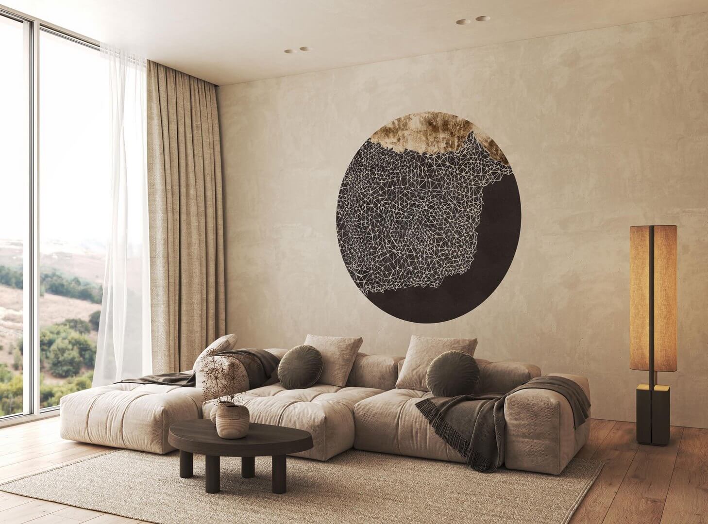 Murale w kształcie koła