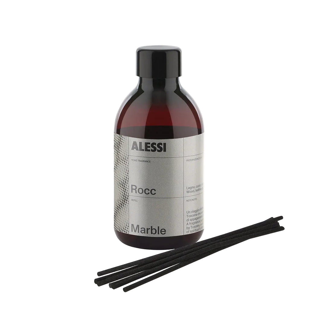 ROCC - MARBLE diffuser fragrance set with woody notes, styrax resin, and leather
