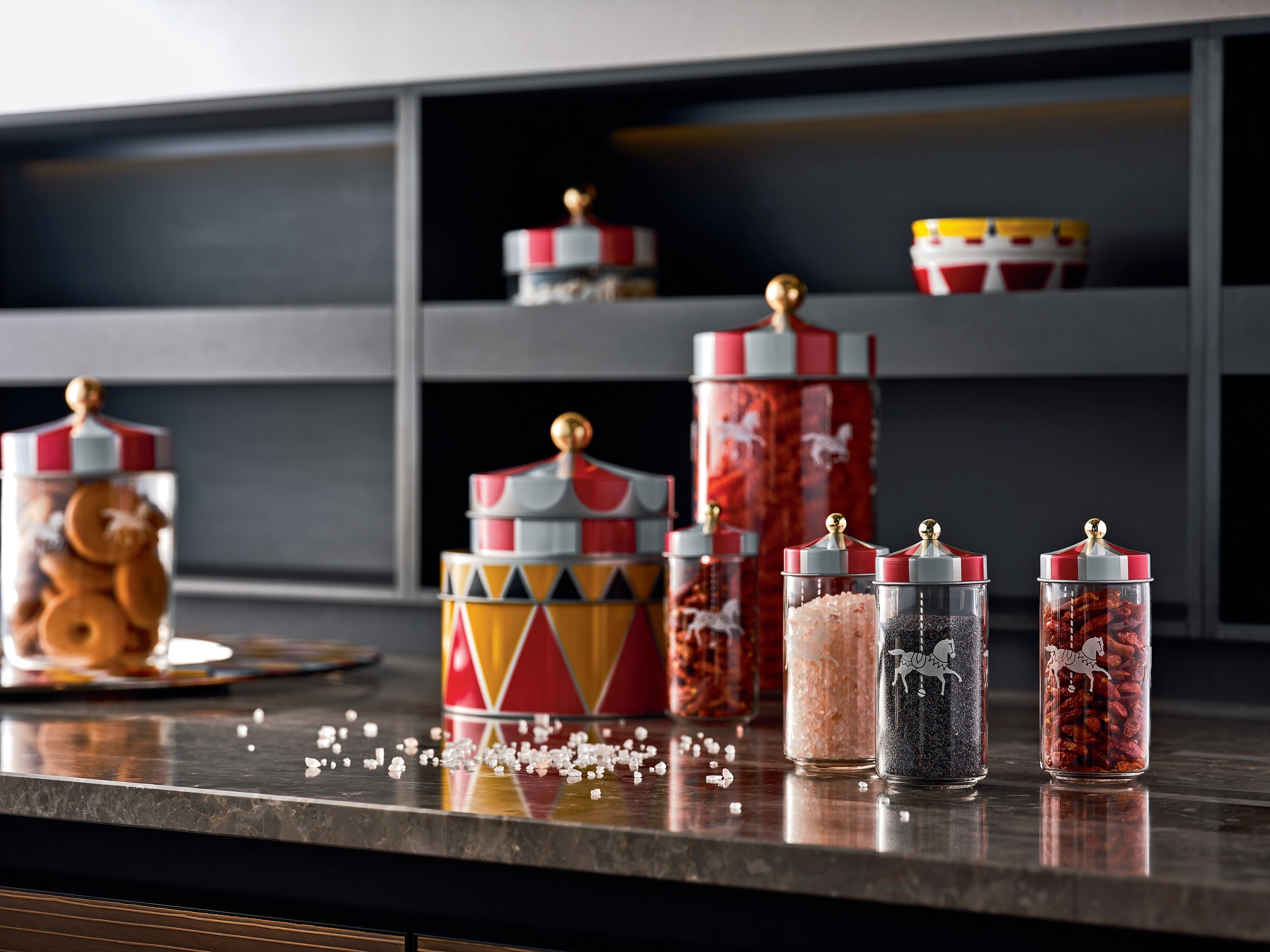 Container -Zirkusglas mit Siebdrucken