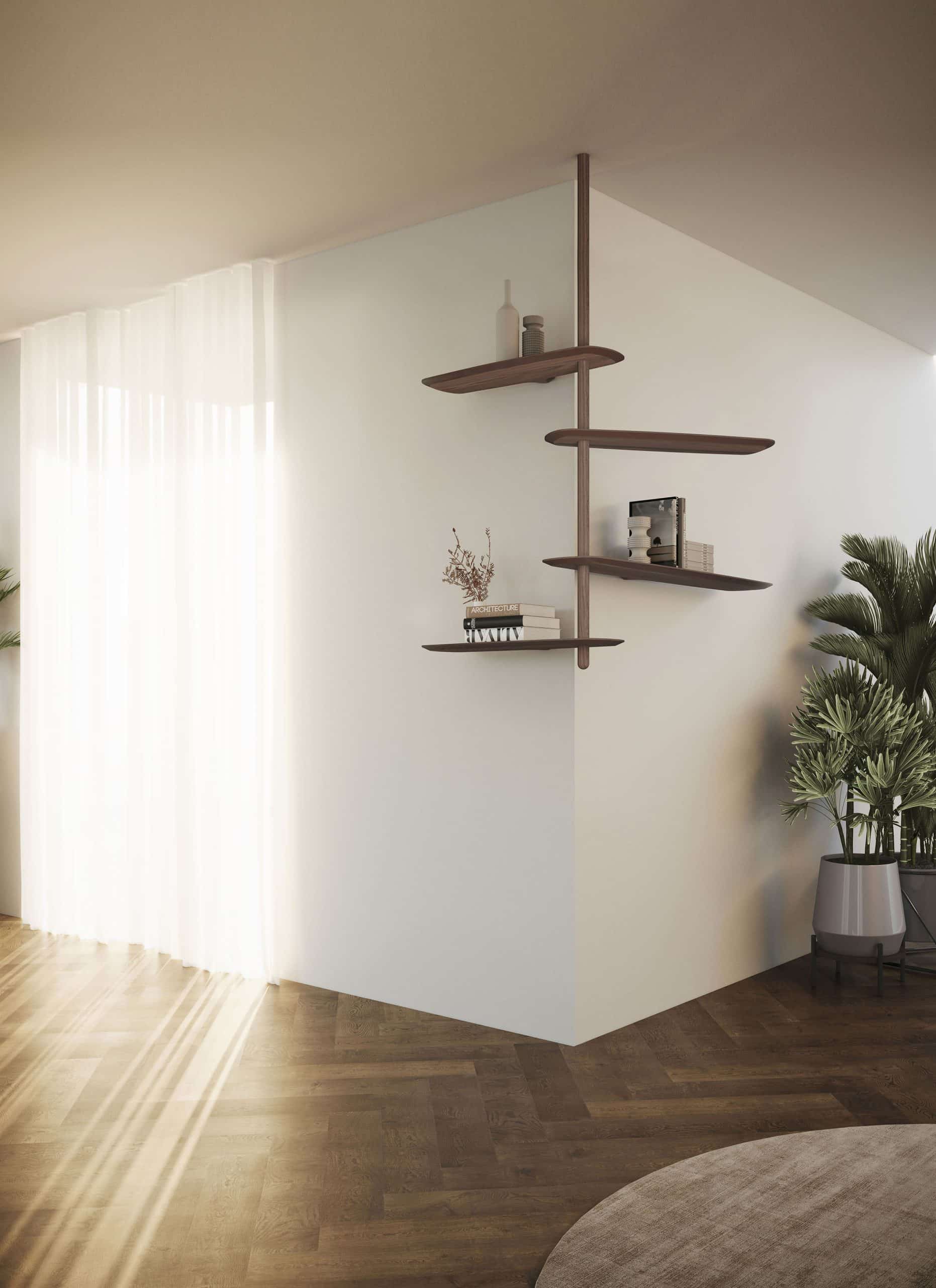 Wandregal UNICA - KONFIGURATION 09 schwarzer Eschenfurnier