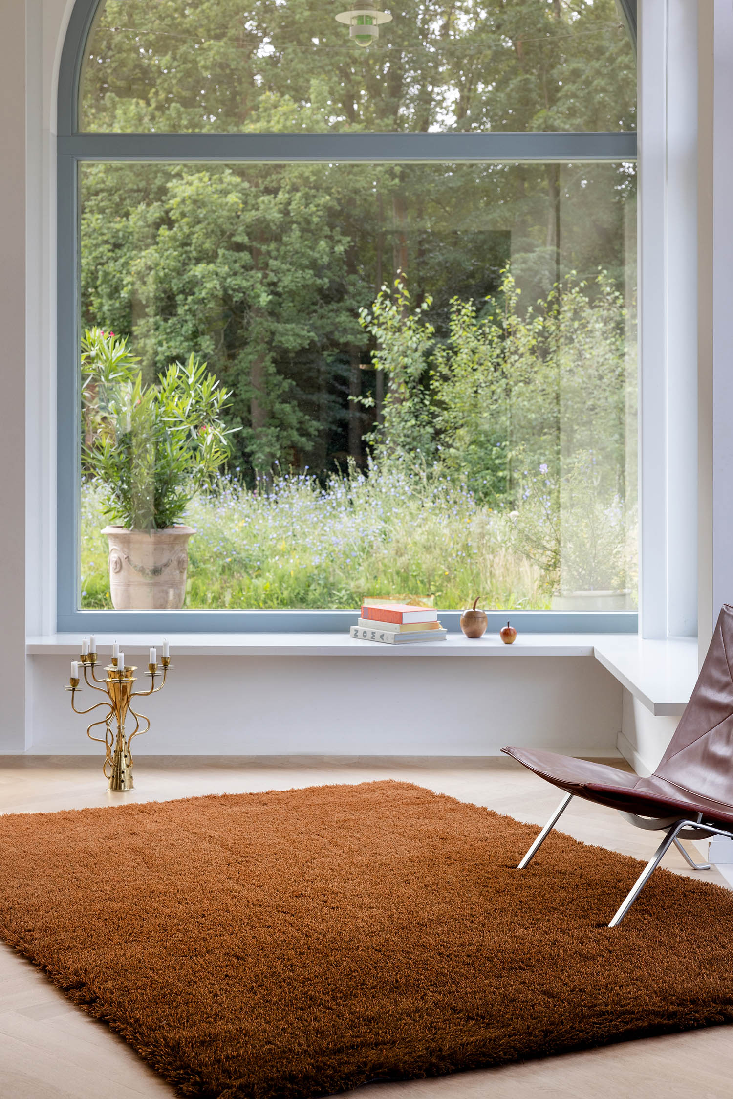 Teppich SHADE HIGH rötlich-braun mit langem Flor