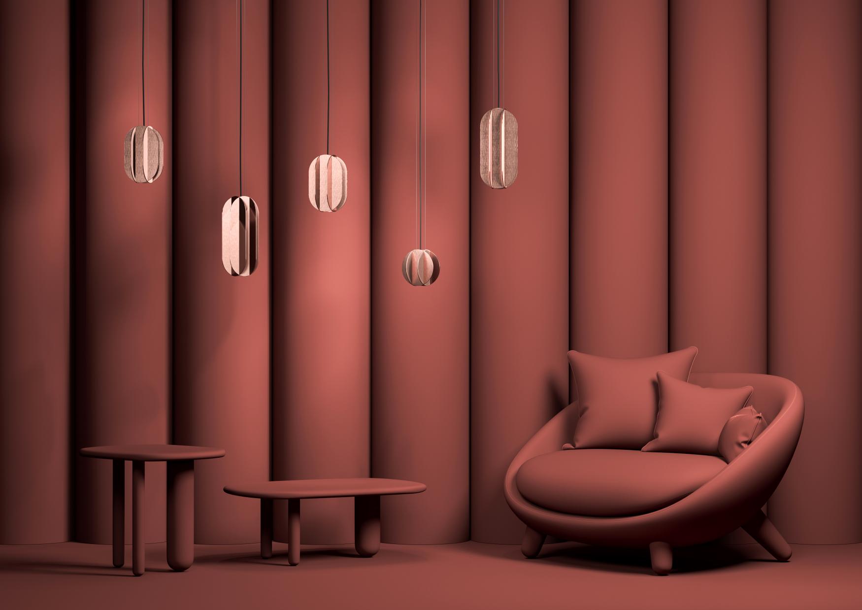 Runde Pendelleuchte EL aus Stahl