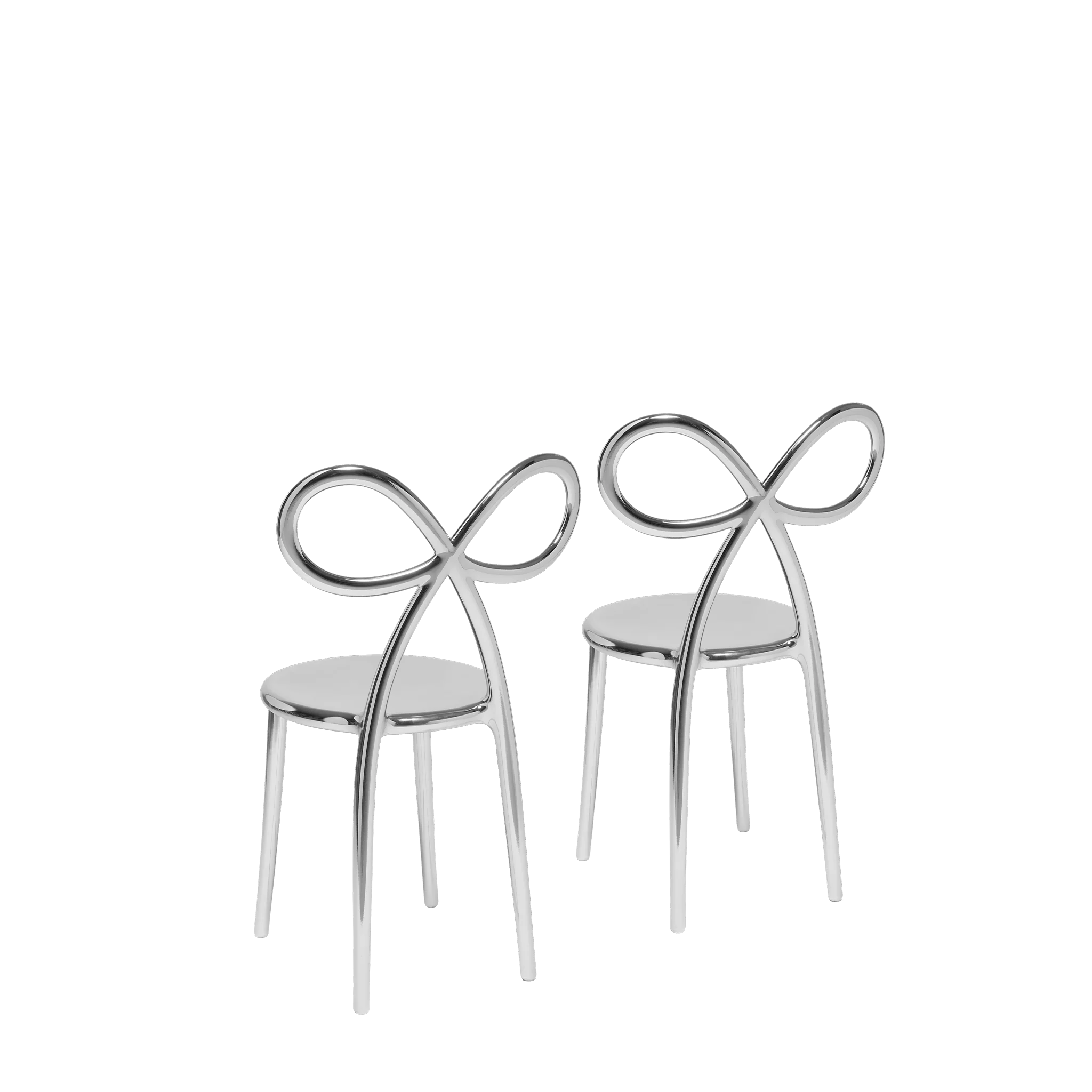 Set of 2 RIBBON chairs silver