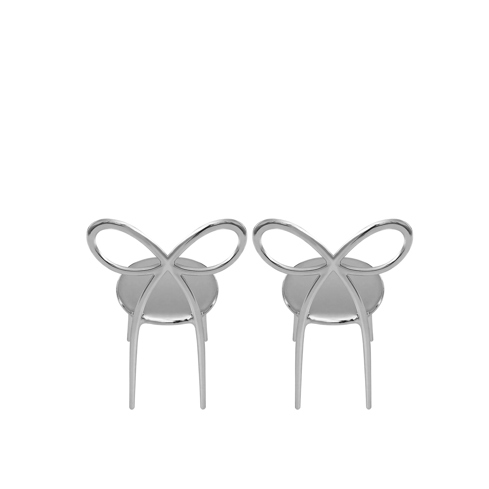 Set of 2 RIBBON chairs silver
