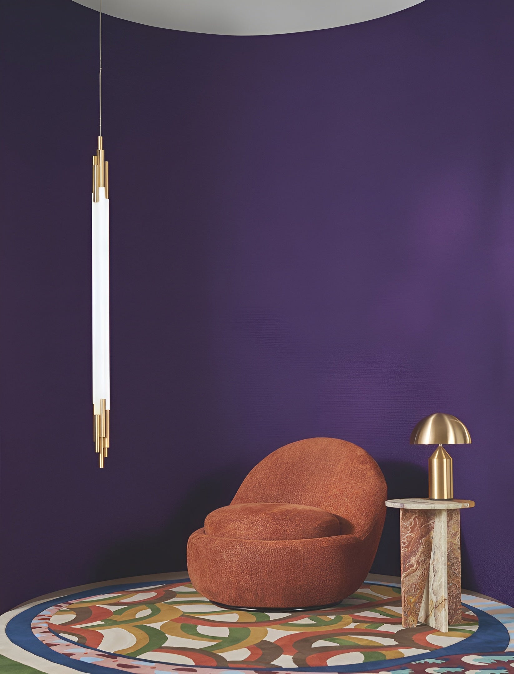 Textilstruktur-Tapete Boucle ETREINTE - ULTRAVIOLETT lila