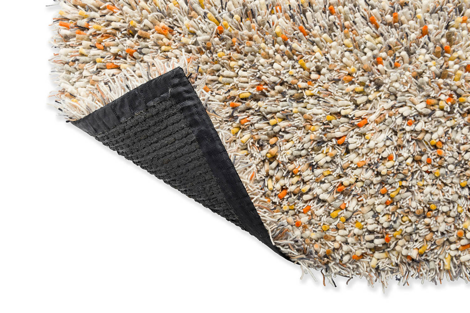SPRING beige long pile rug with orange