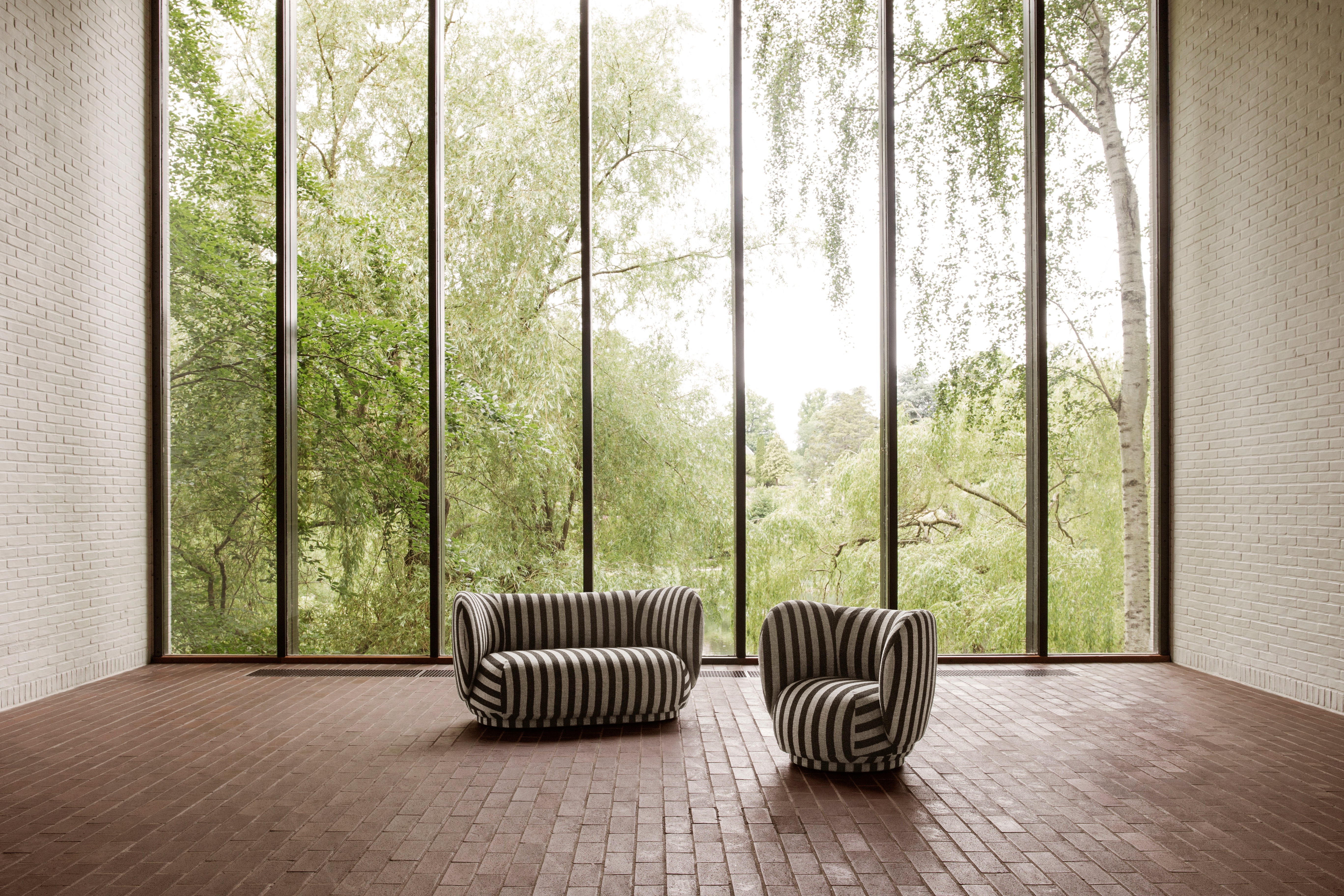 Rico Louisiana Schwarz -Weiß -Sofa