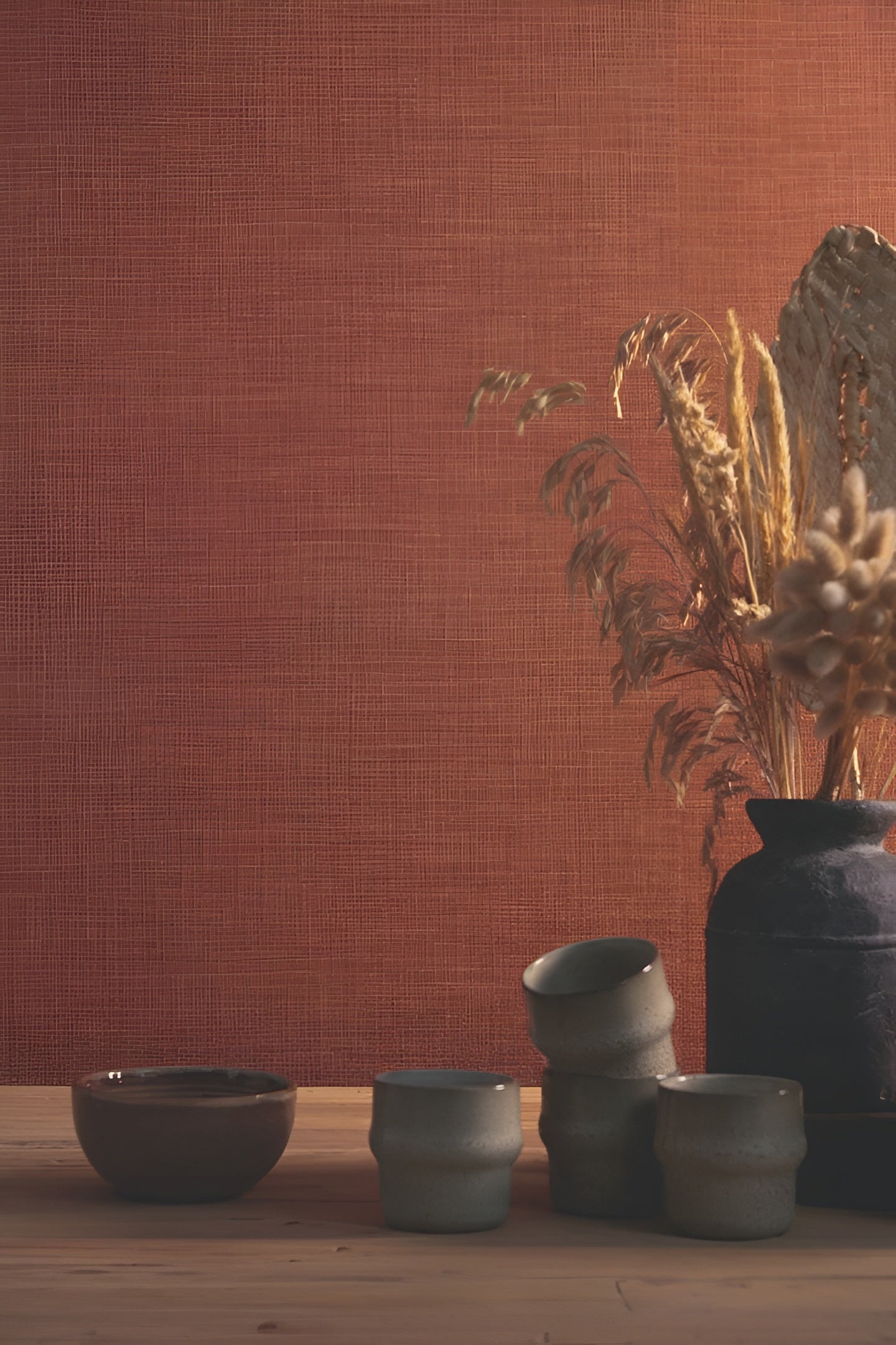 Strukturierte Tapete, die Leinenstoff imitiert SHINOK - GIVRE kühl grau-blau