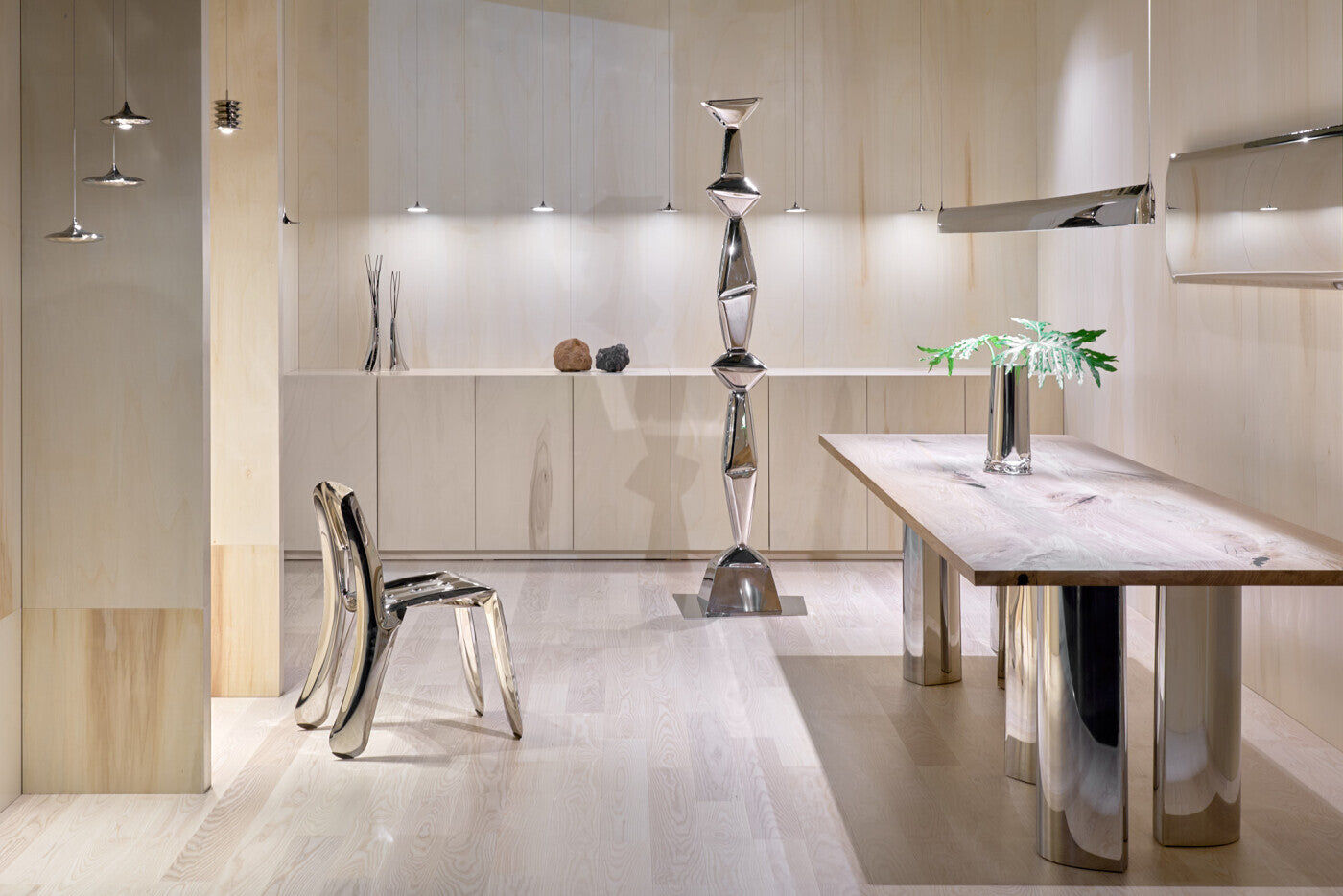 LUNA inox pendant lamp