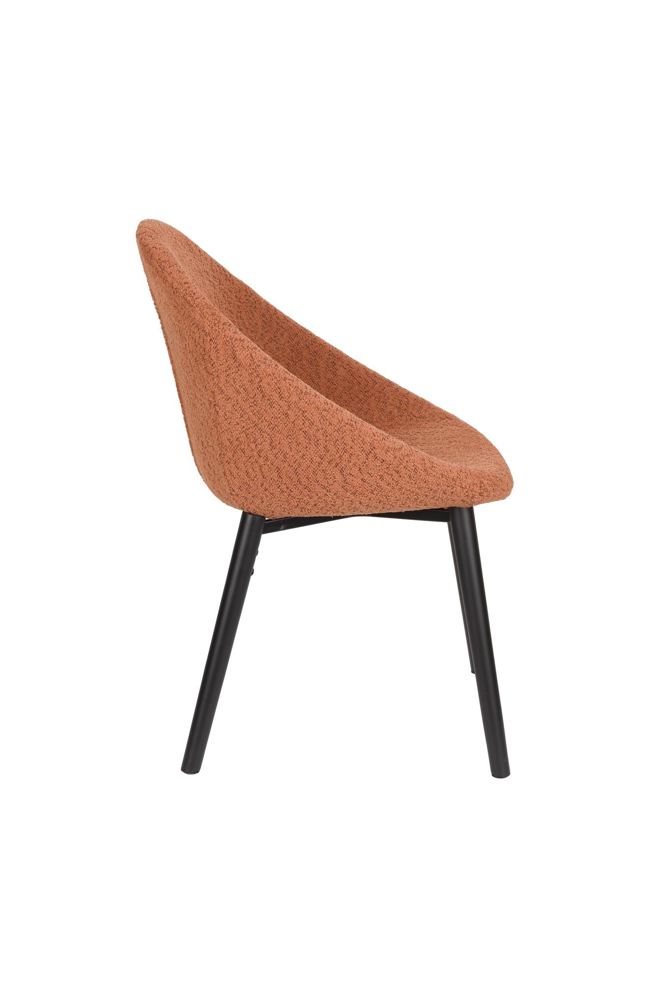 Fenna orange chair with a black base