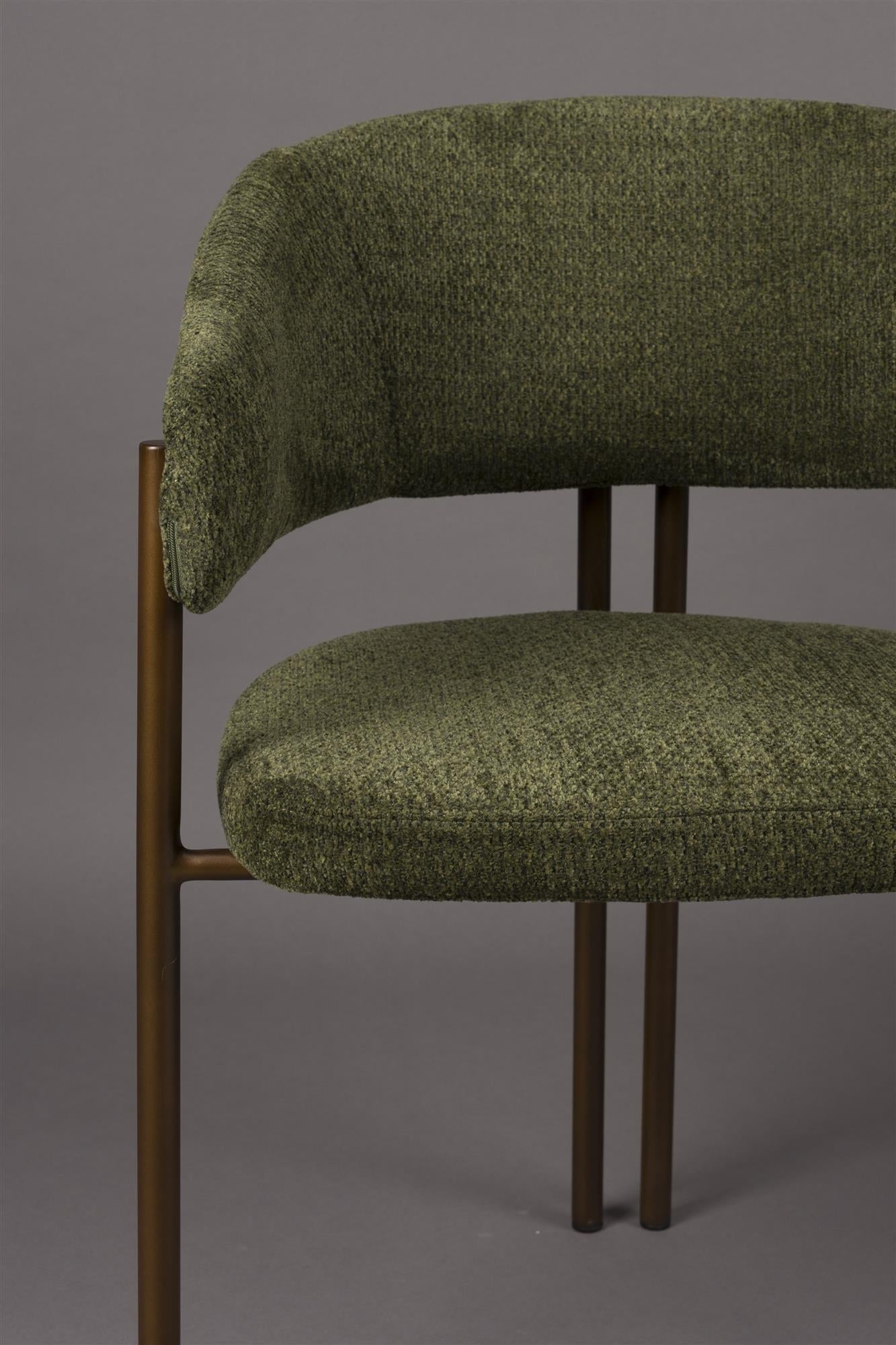 Naida green chair with a brown base