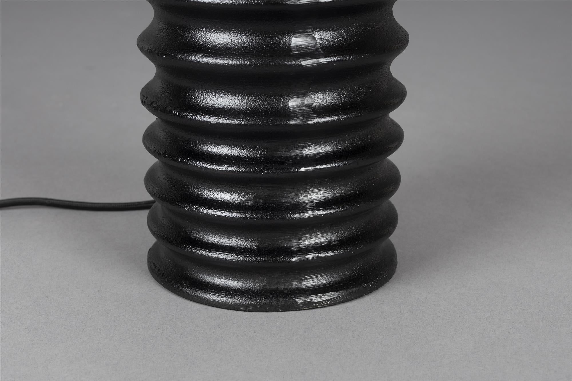 Yalal beige Tischlampe mit einer schwarzen Basis