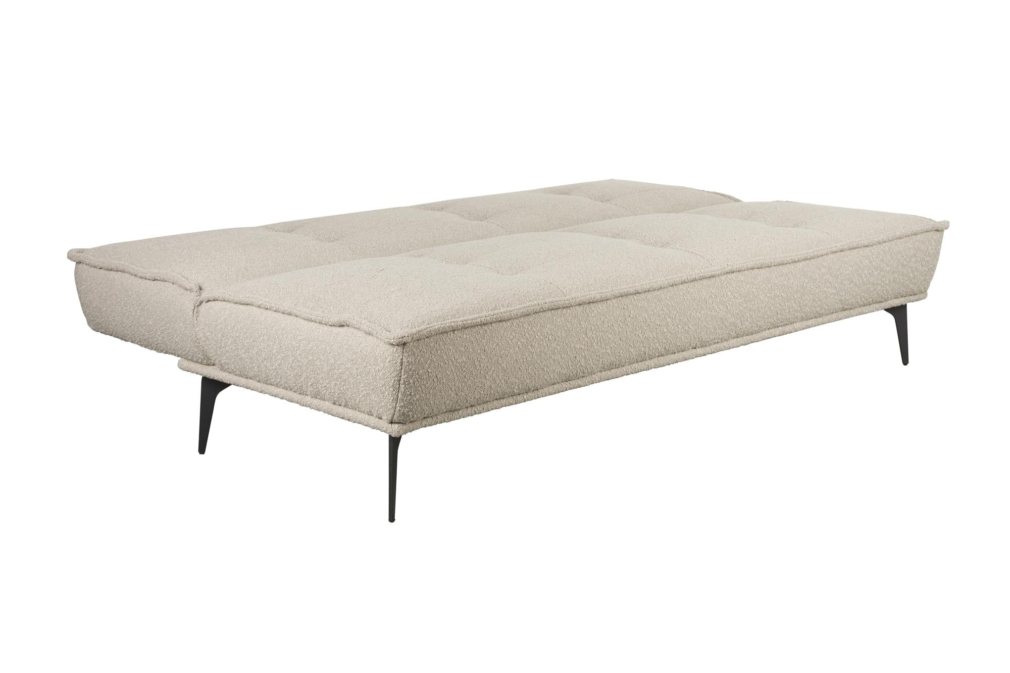 Ausziehbares Sofa CIELKE beige mit schwarzem Gestell