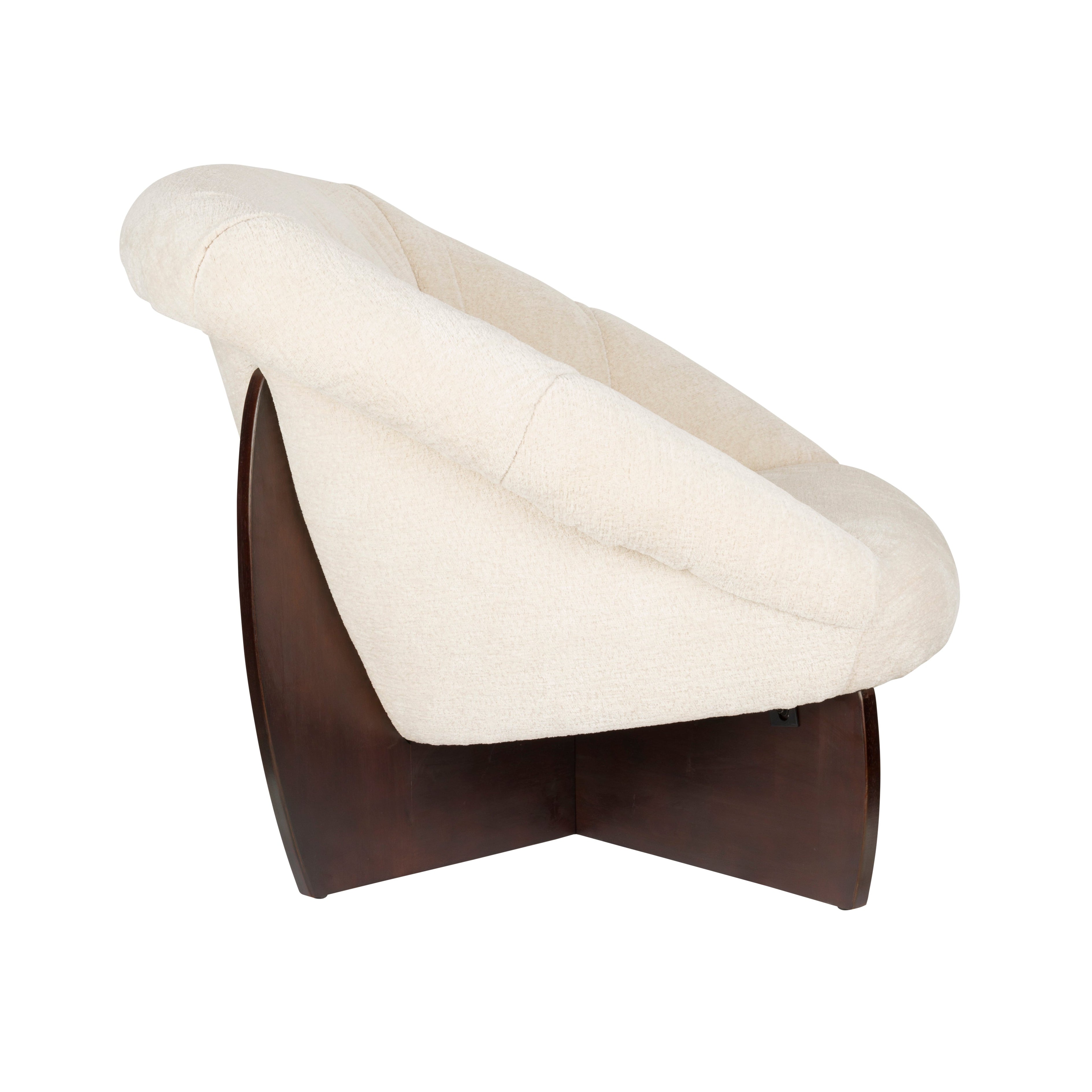 Sessel EMILIUS beige mit Holzgestell