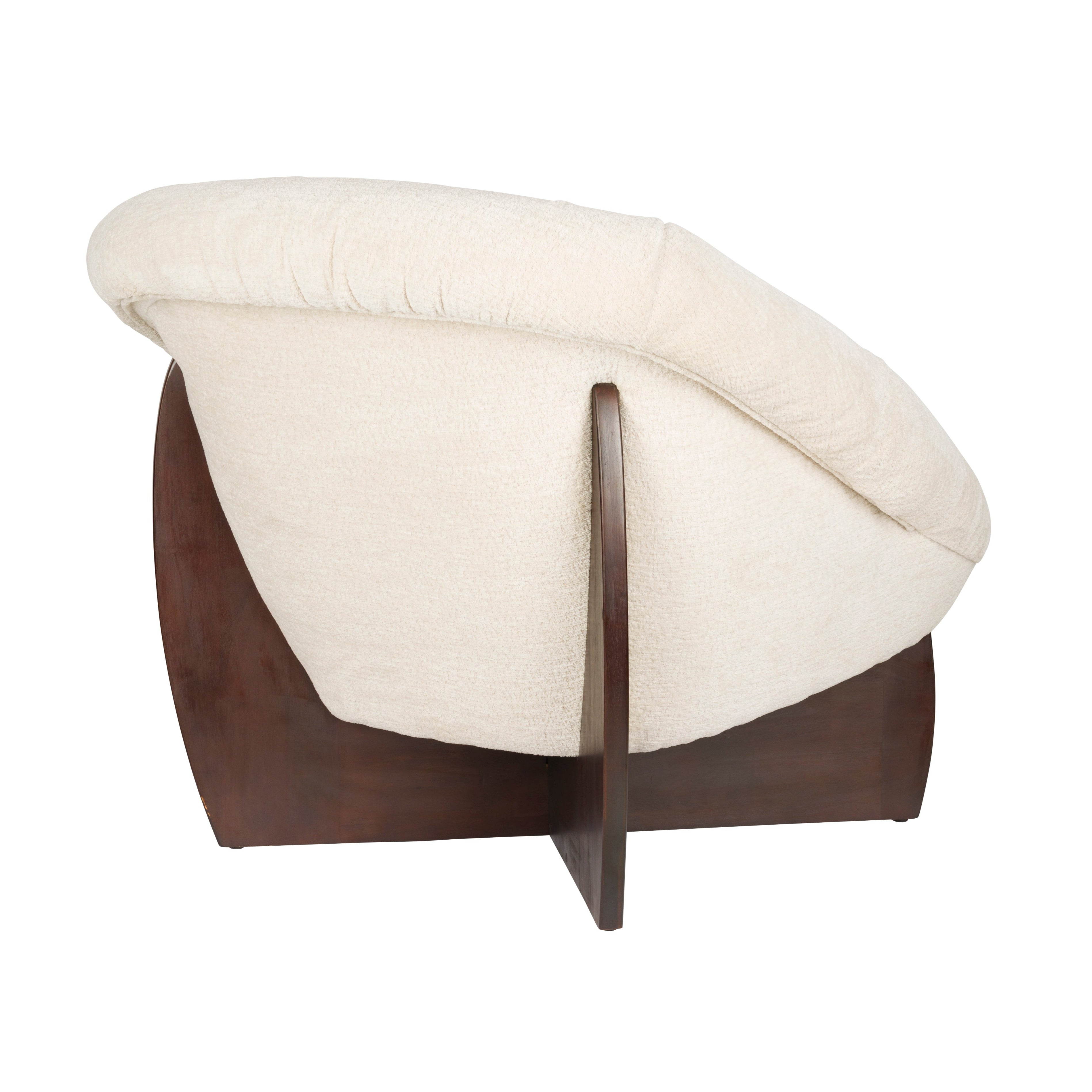 Sessel EMILIUS beige mit Holzgestell