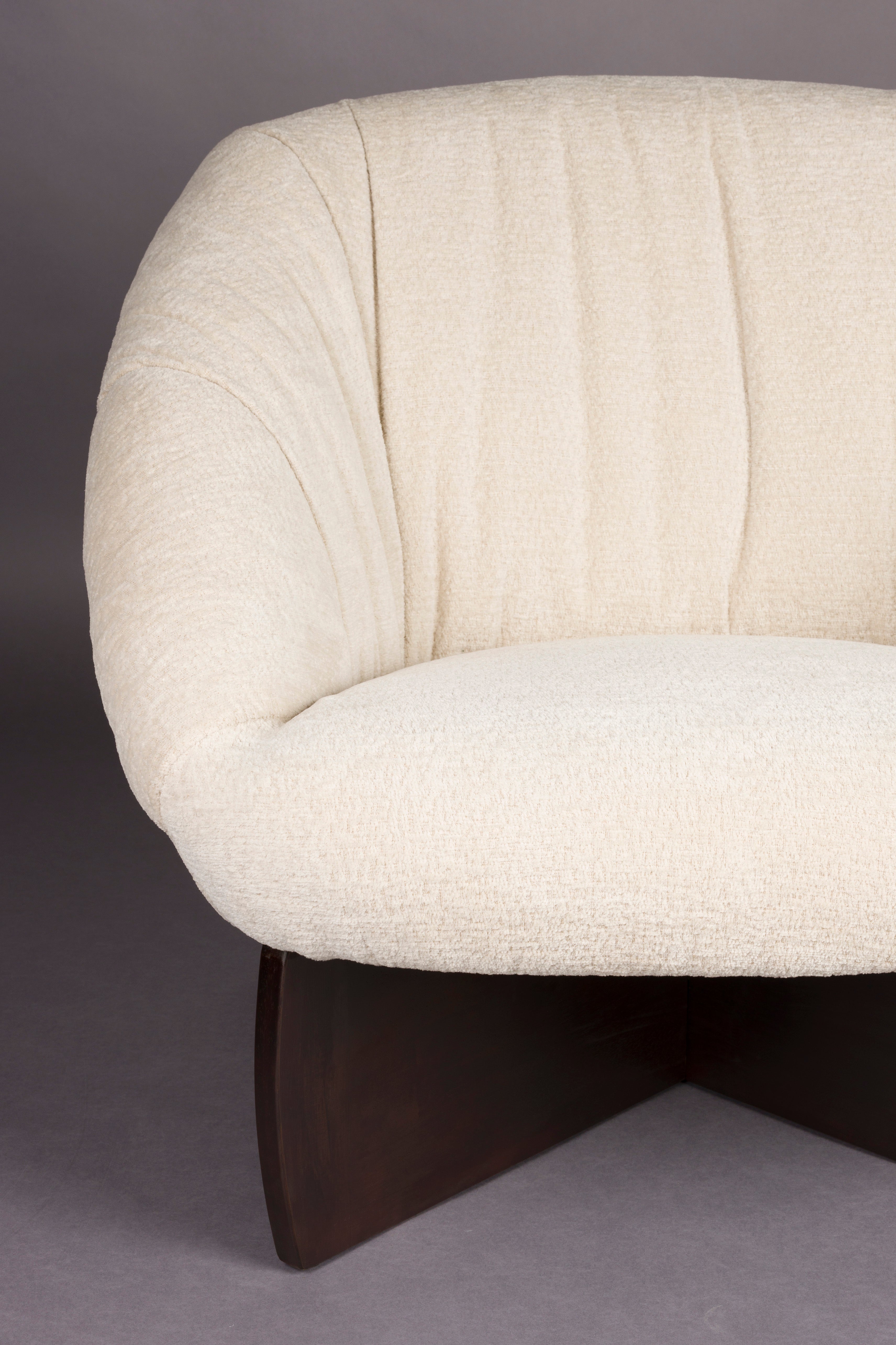 Sessel EMILIUS beige mit Holzgestell