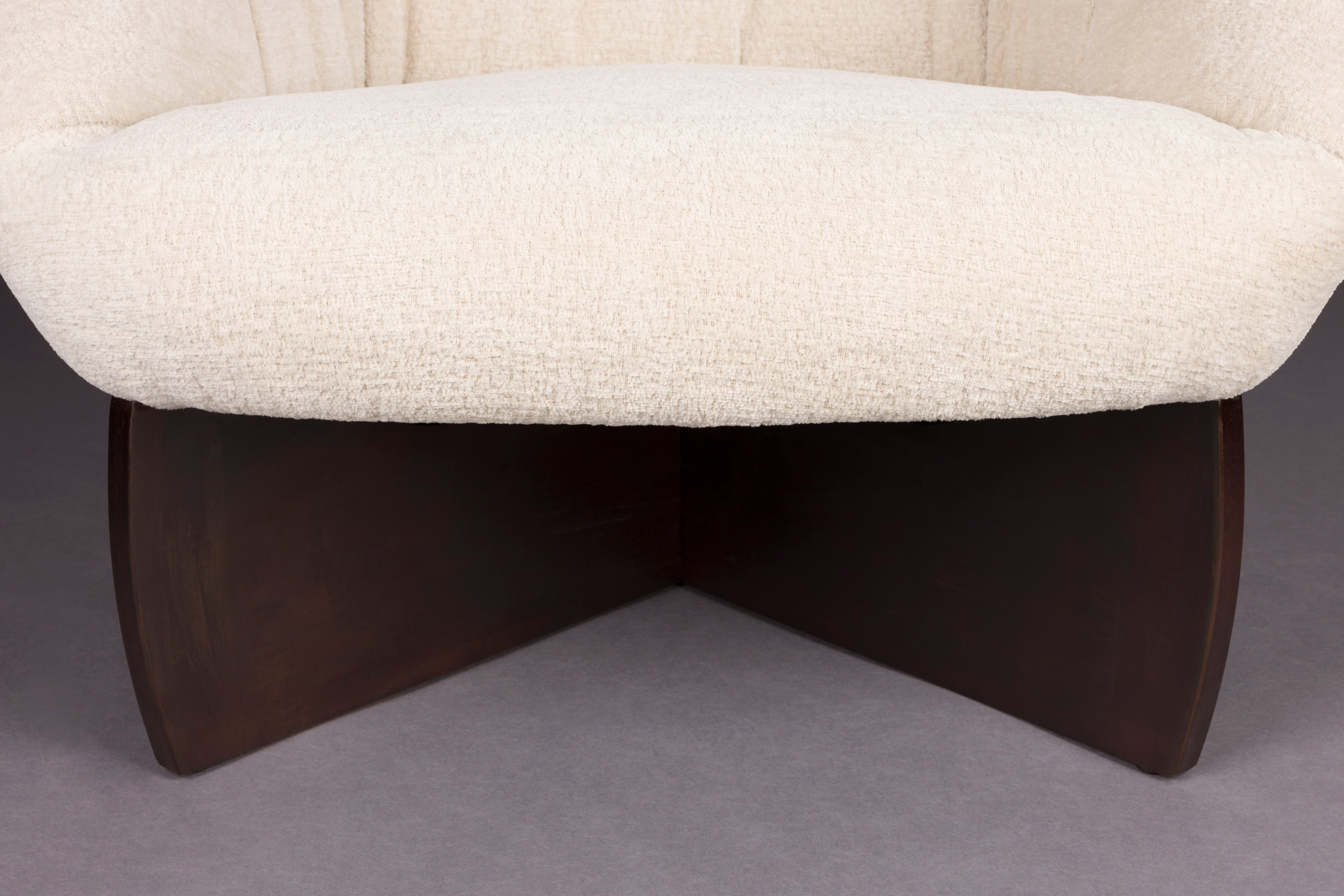 Sessel EMILIUS beige mit Holzgestell