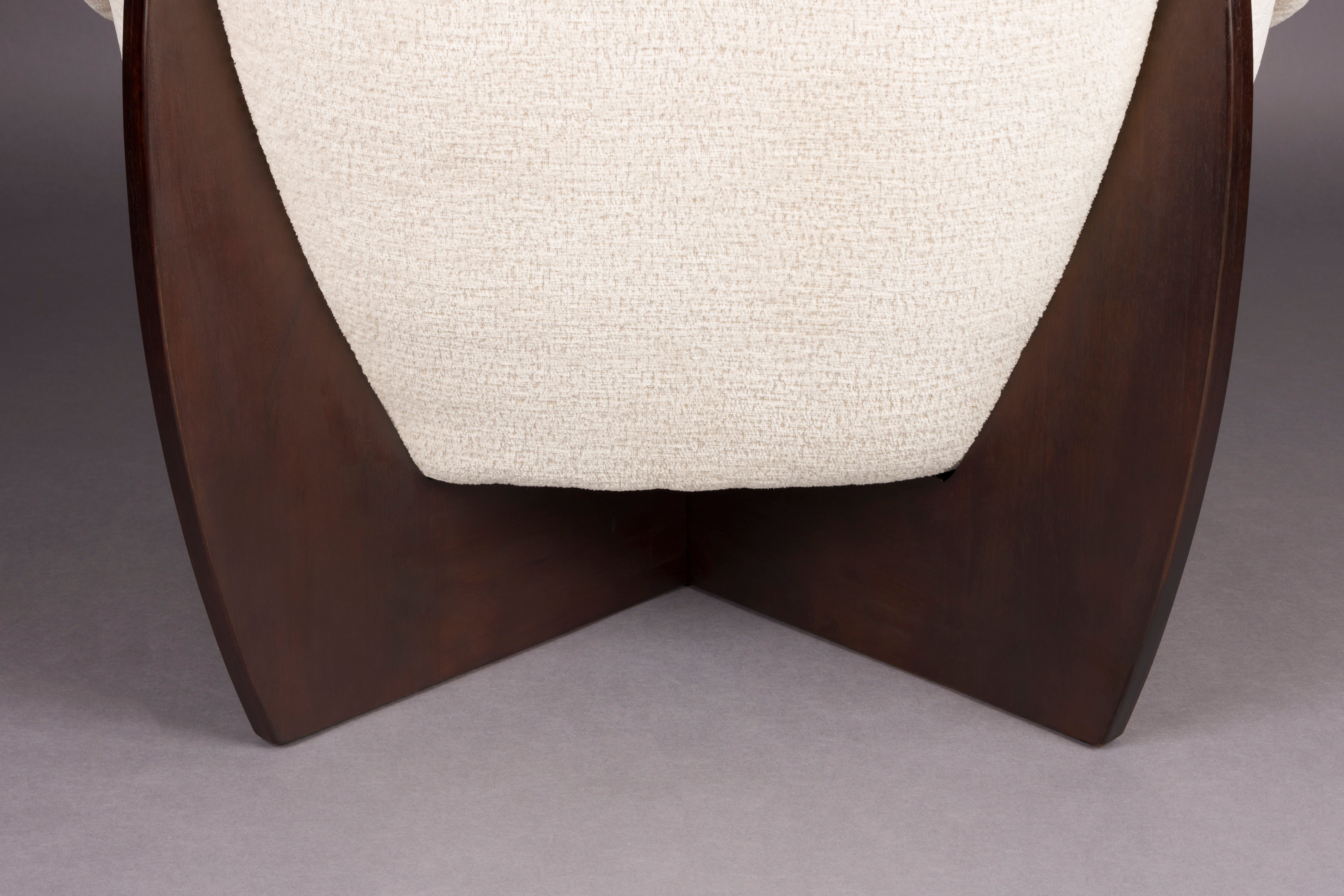 Sessel EMILIUS beige mit Holzgestell