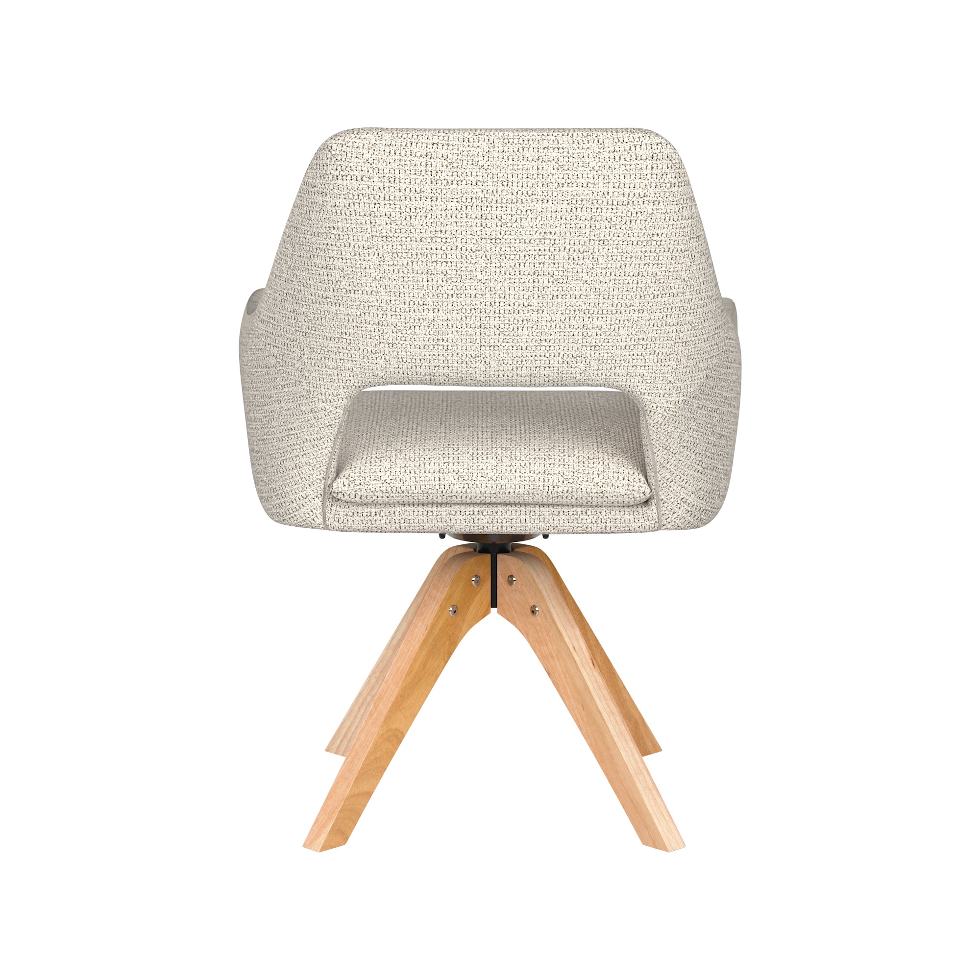 MOS white swivel chair with wooden base