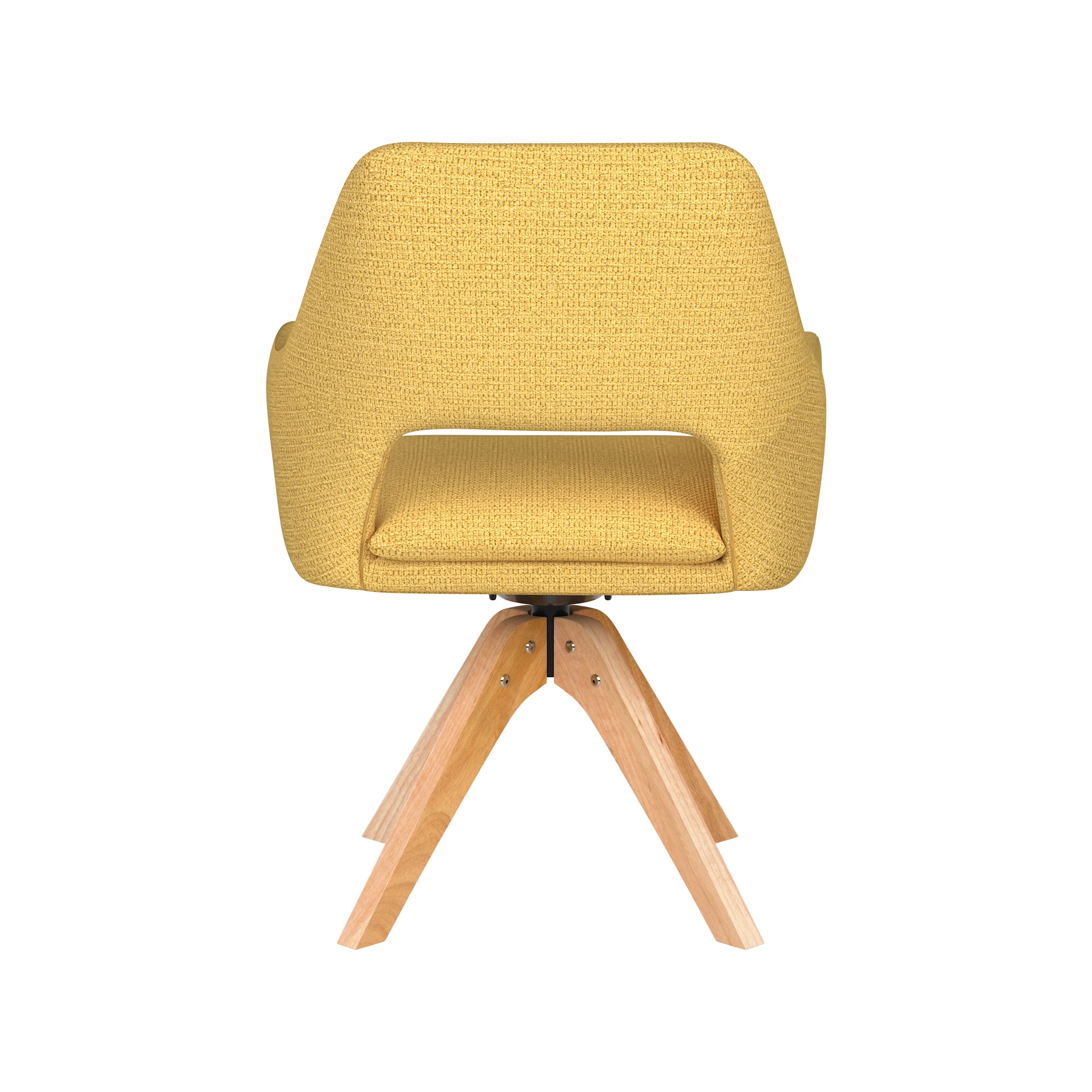 MOS yellow swivel chair with wooden base